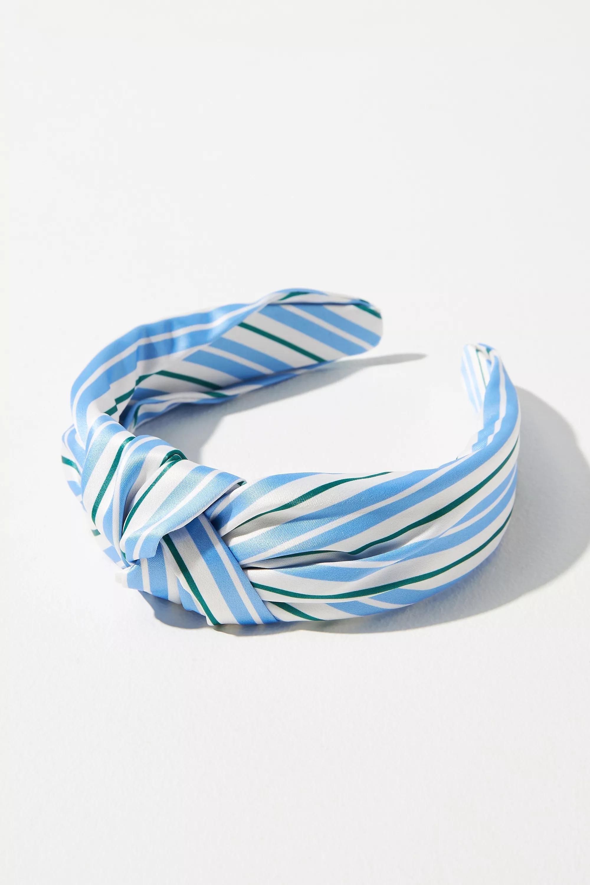 Everly Mixed Geo Knot Headband, Blue, , medium