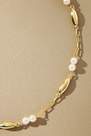Anthropologie - Gold-Plated Double Pearl Delicate Necklace, Pearl