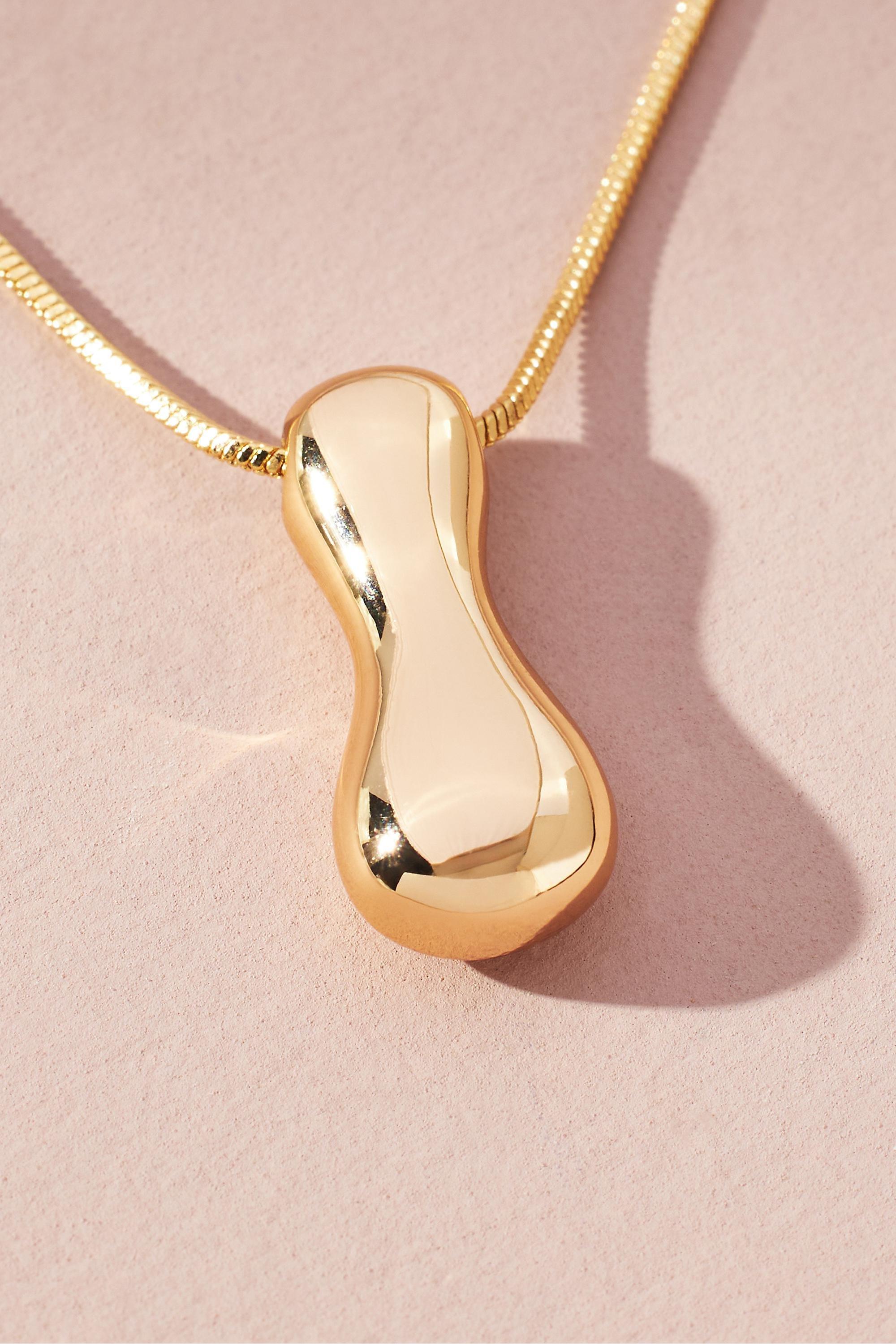 Gold-Plated Bubble Letter Monogram Necklace, I, A501_0909, large image number 0