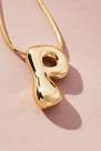 Anthropologie - Gold-Plated Bubble Letter Monogram Necklace, P
