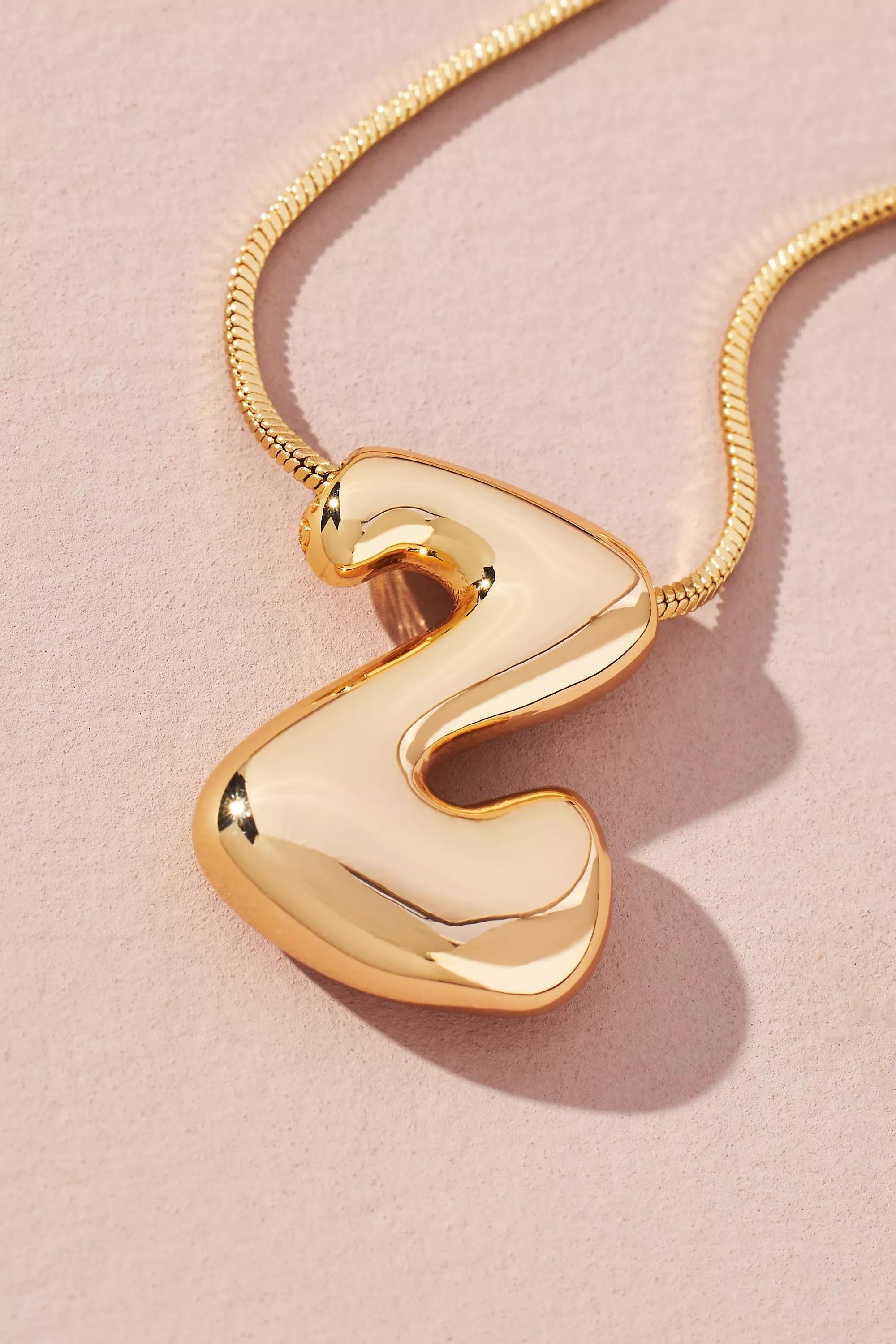 Gold-Plated Bubble Letter Monogram Necklace, Z, A501_0926, large image number 0