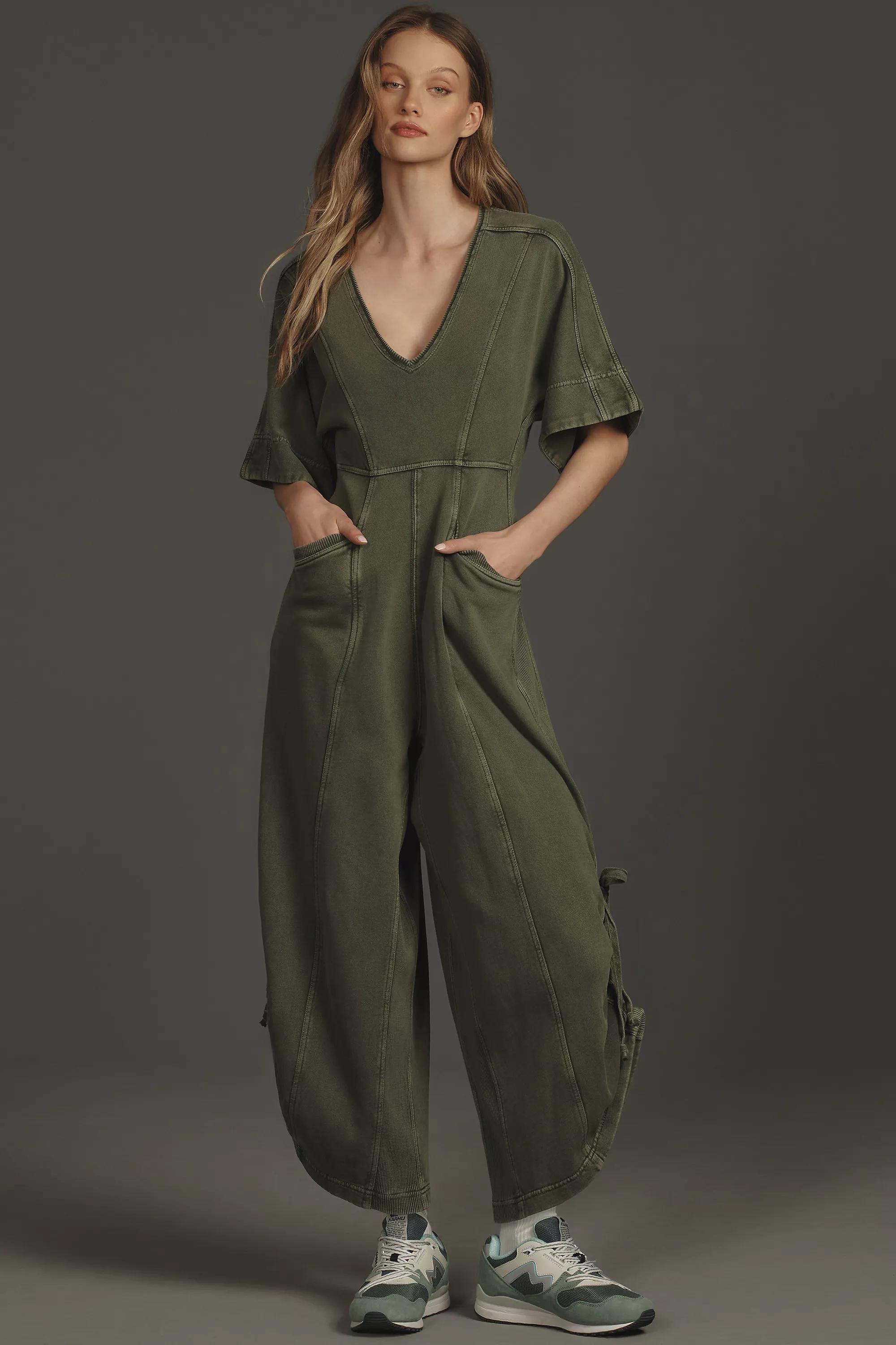 Anthropologie Plain Jumpsuit, Green, , large image number 0