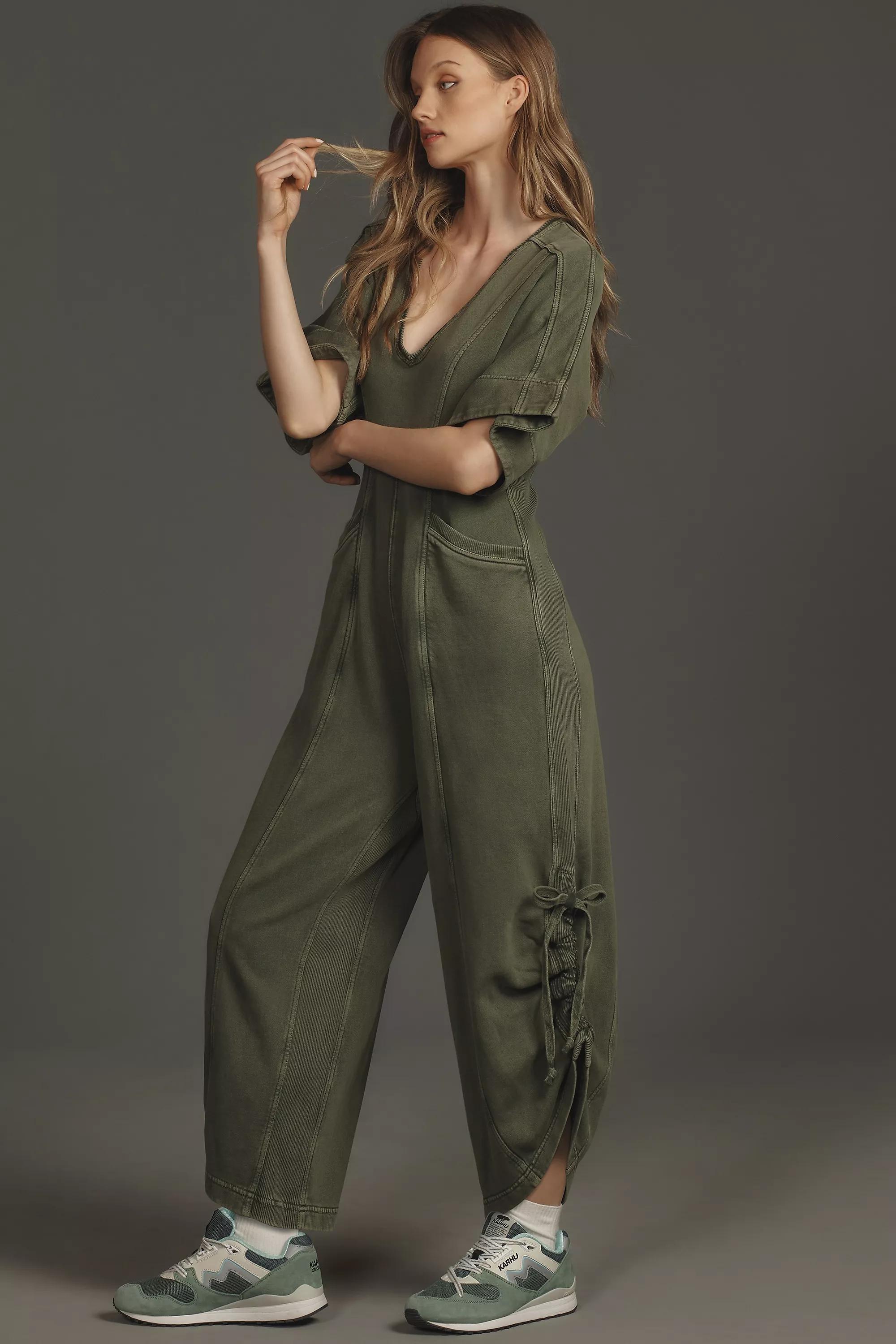Anthropologie Plain Jumpsuit, Green, , large image number 1