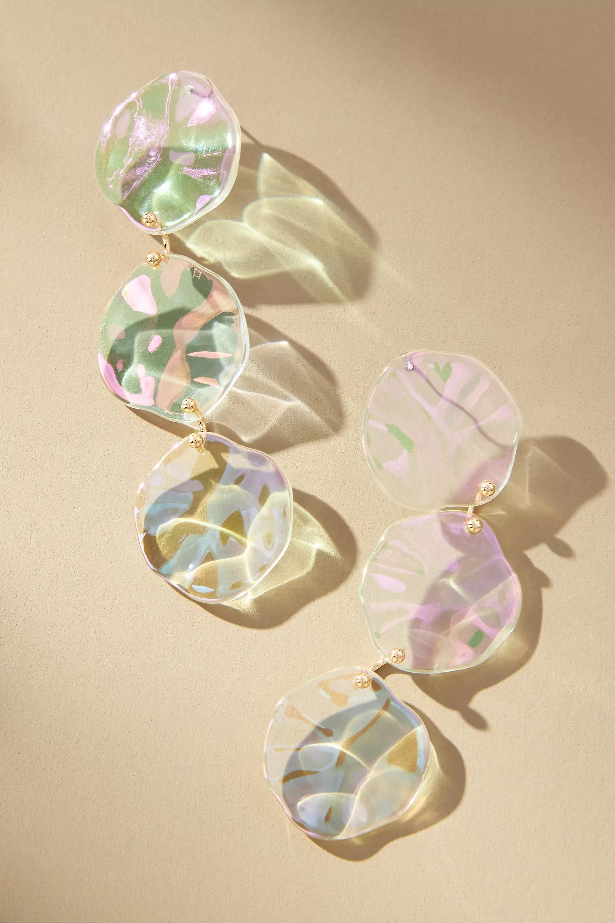 Triple Circle Drop Earrings, Multicolour, A501_0100, large image number 0