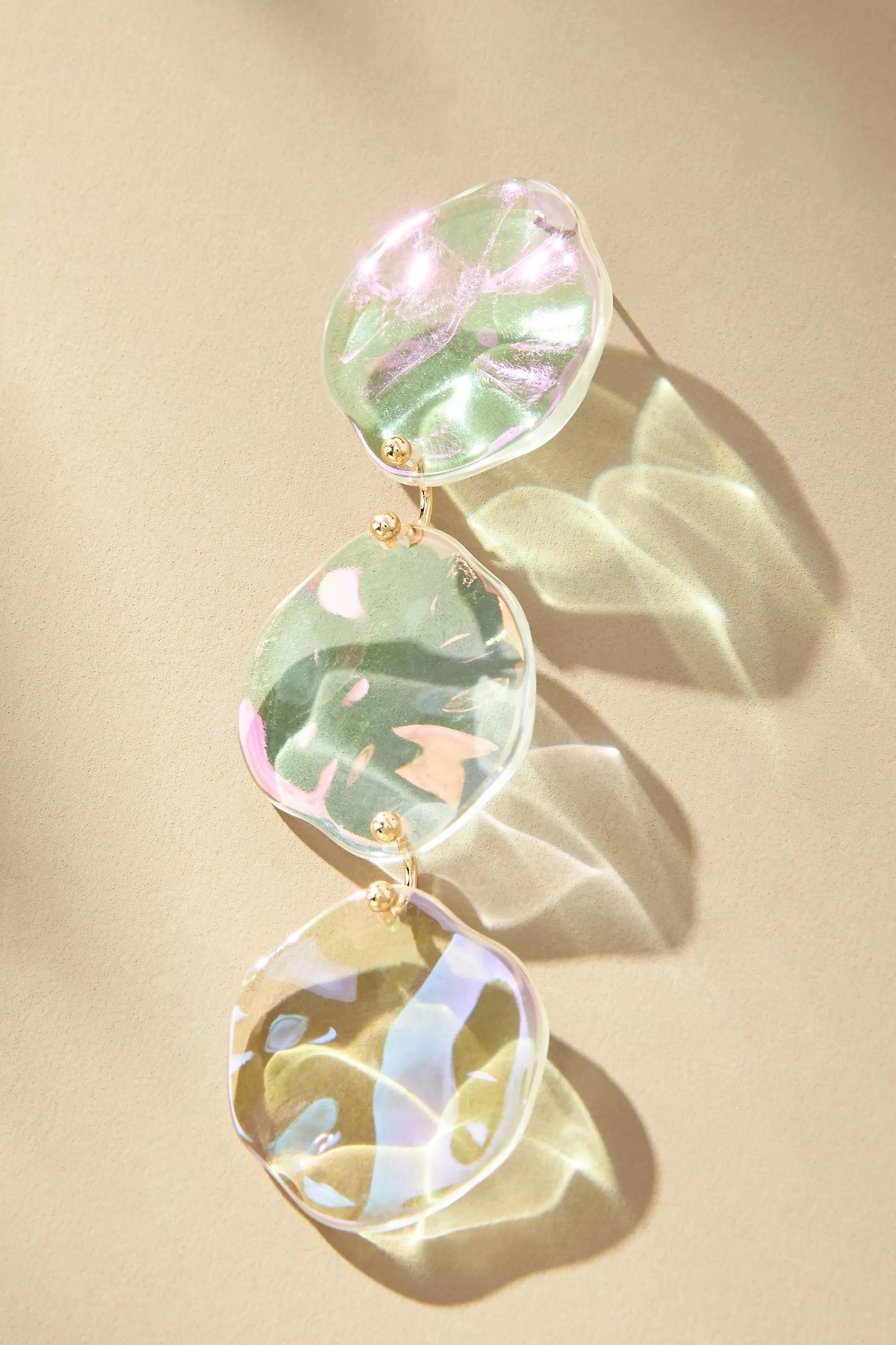 Triple Circle Drop Earrings, Multicolour, A501_0100, large image number 1