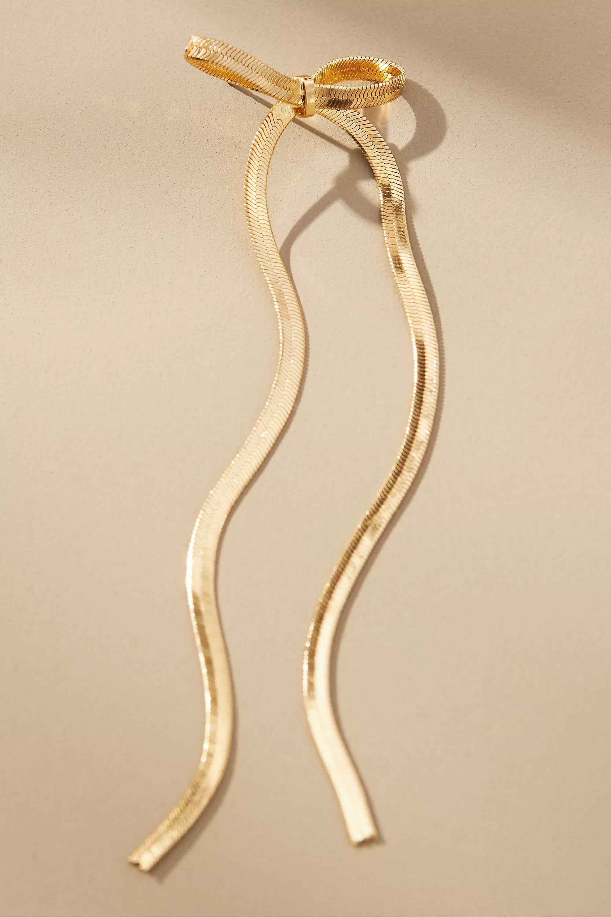 Casa Clara Lisbon Bow Earrings, Gold, A501_0070, large image number 1