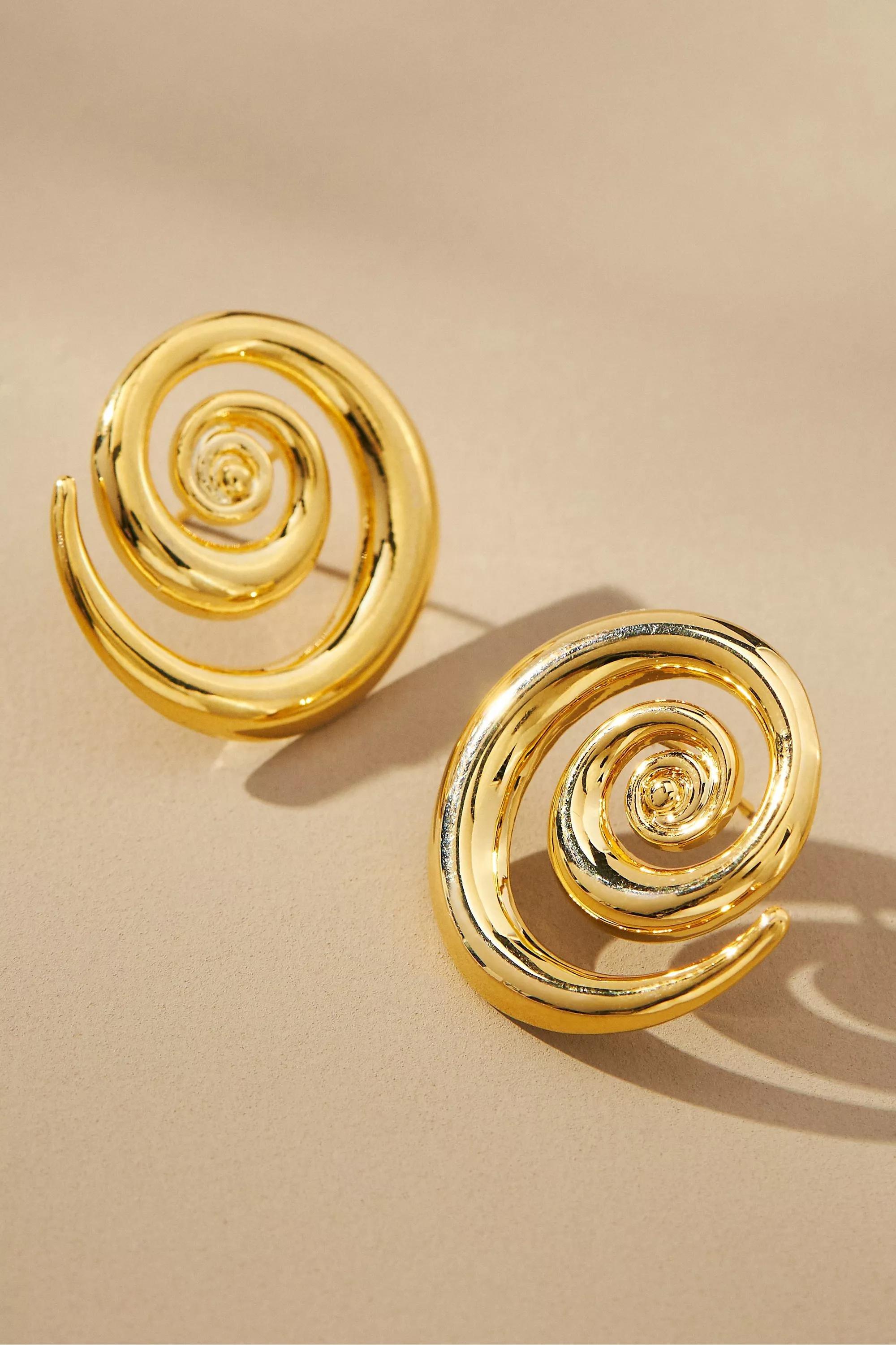 14K Gold-Pleated Casa Clara Swirl Earrings, A501_0070, large image number 0