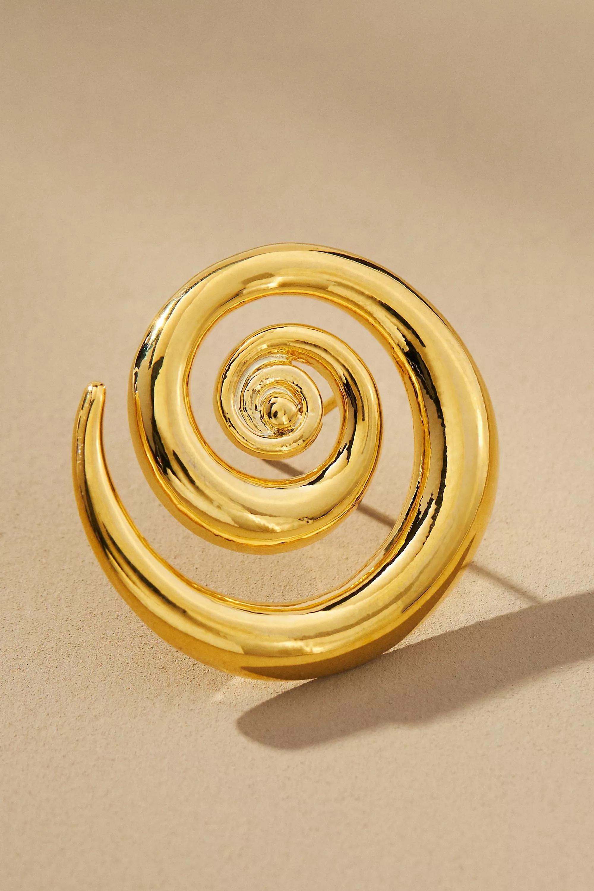 14K Gold-Pleated Casa Clara Swirl Earrings, A501_0070, large image number 1