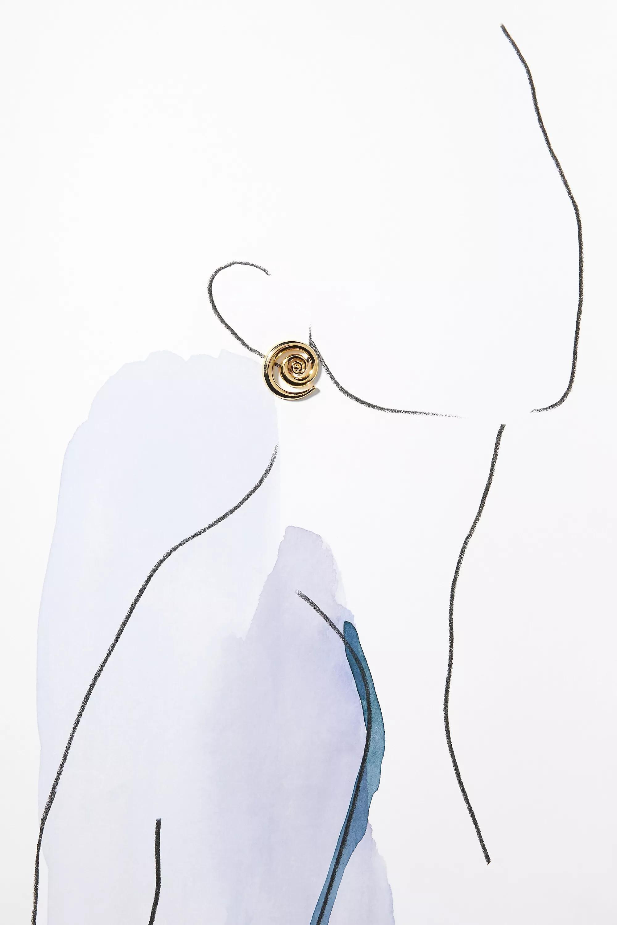 14K Gold-Pleated Casa Clara Swirl Earrings, A501_0070, large image number 2