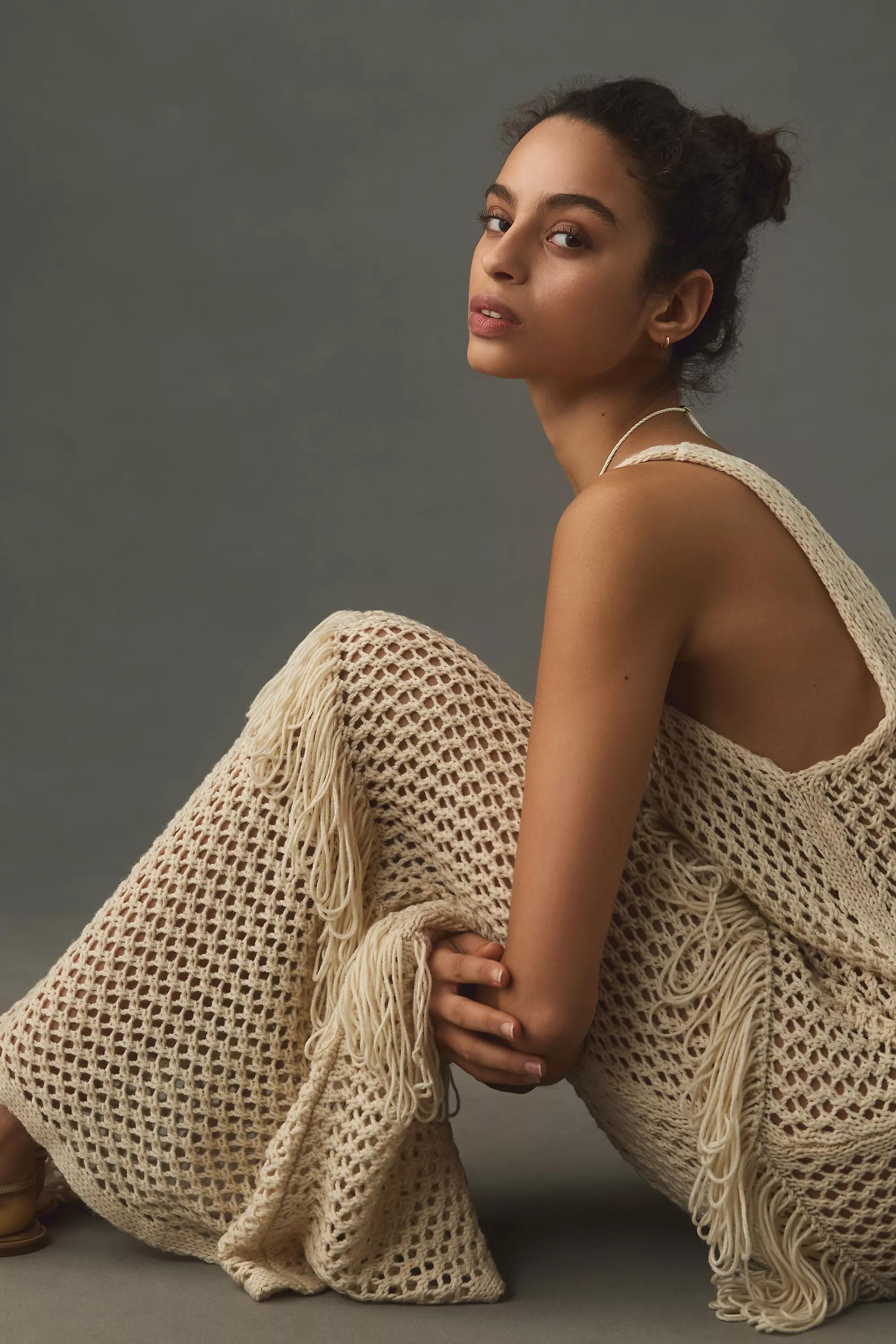 Sunday In Brooklyn Crochet Maxi Dress, Beige, , large image number 2