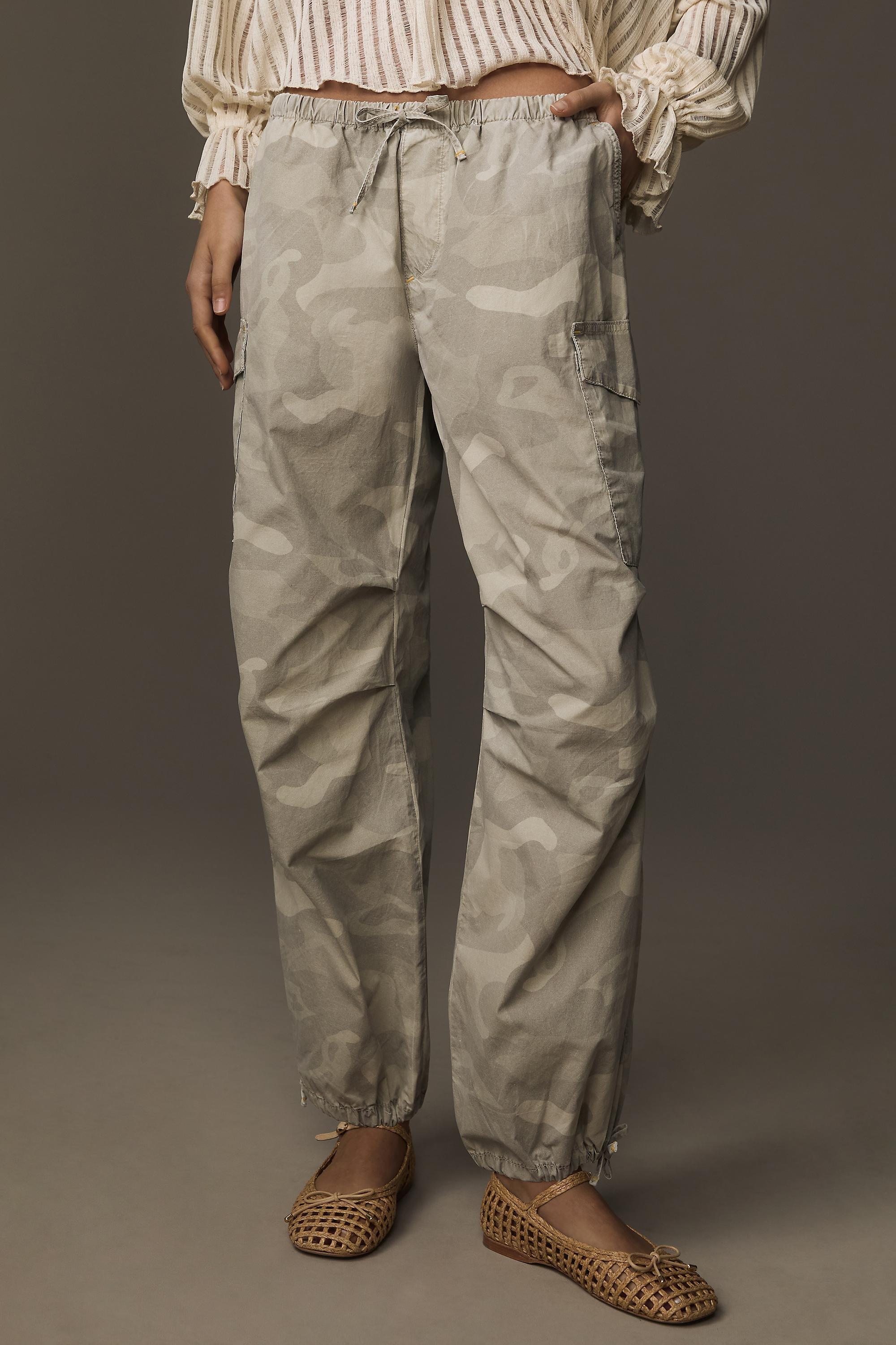 Pilcro Printed Camo Parachute Trousers, Beige, , large image number 3
