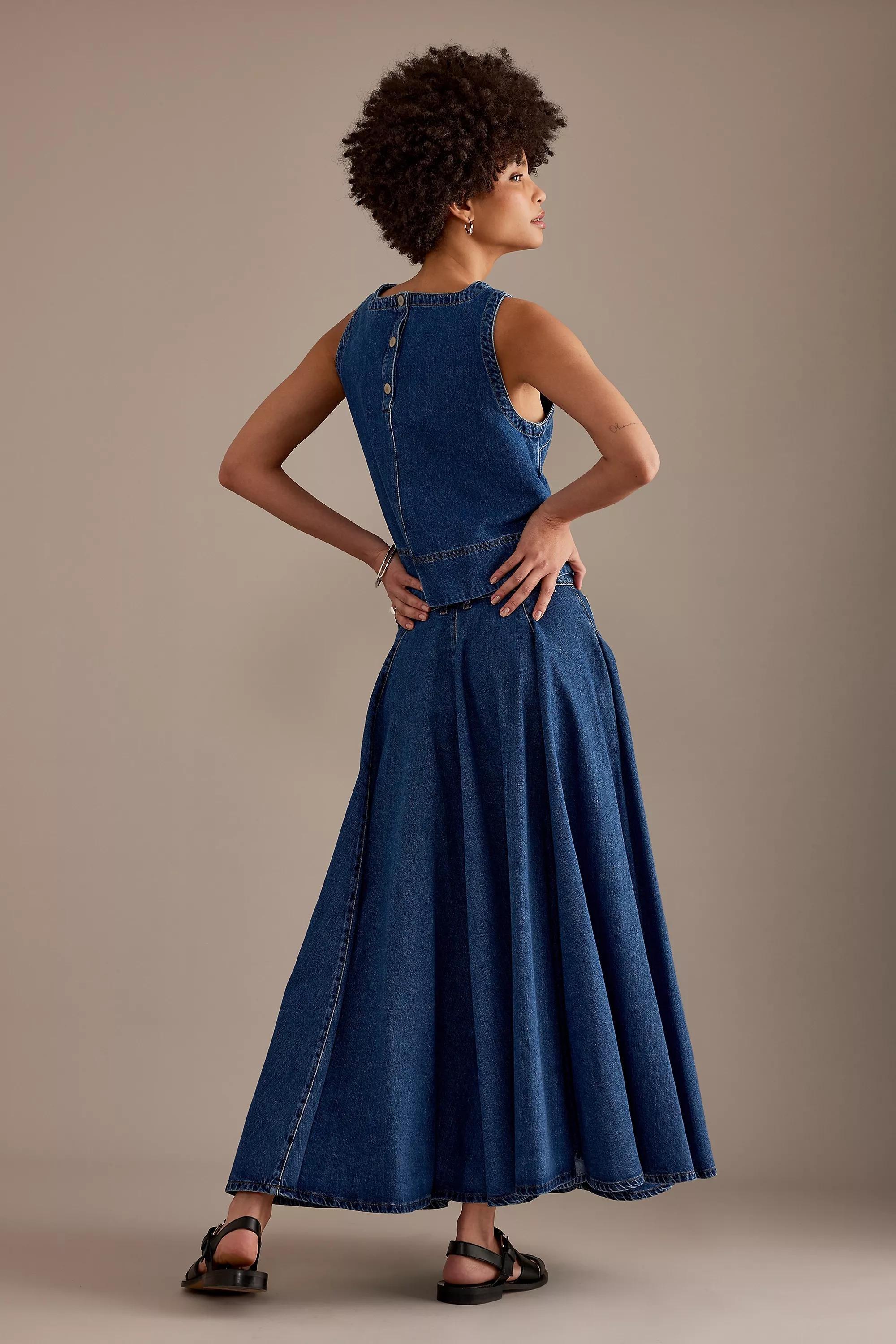 Aligne Luna Denim Maxi Skirt, Blue, , large image number 2