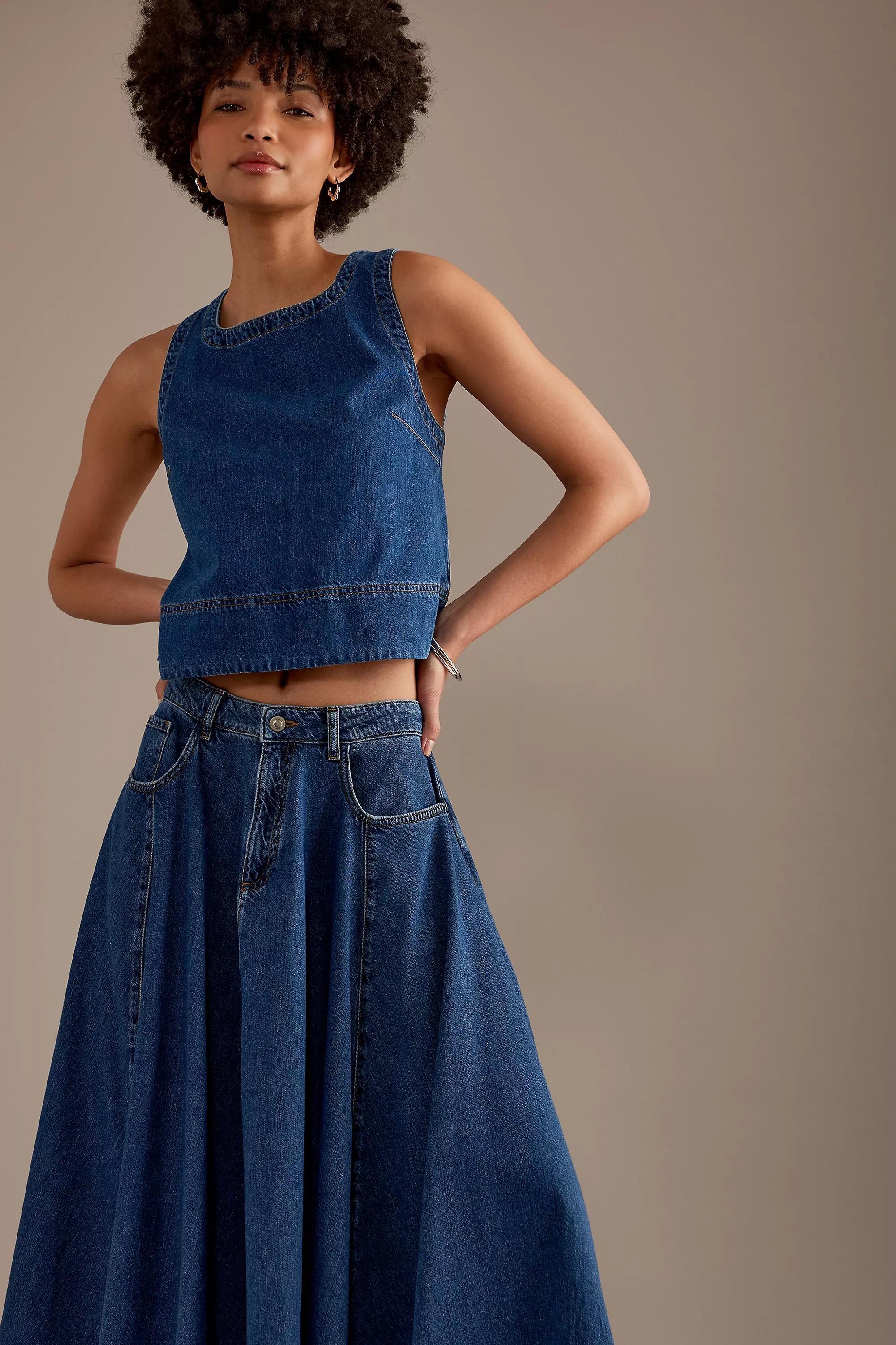 Aligne Luna Denim Maxi Skirt, Blue, , large image number 3