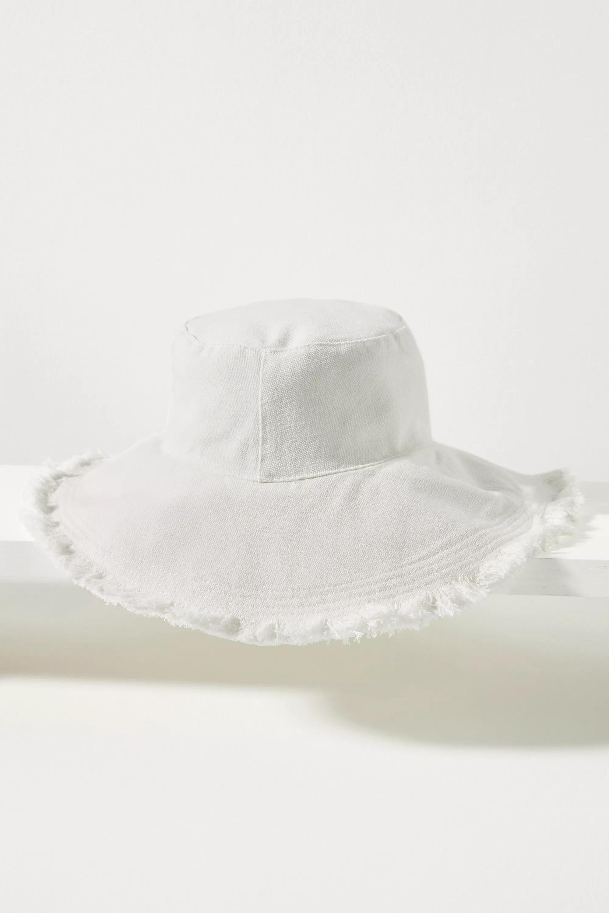 Frayed Woven Bucket Hat, Ivory, A501_0011, large image number 1