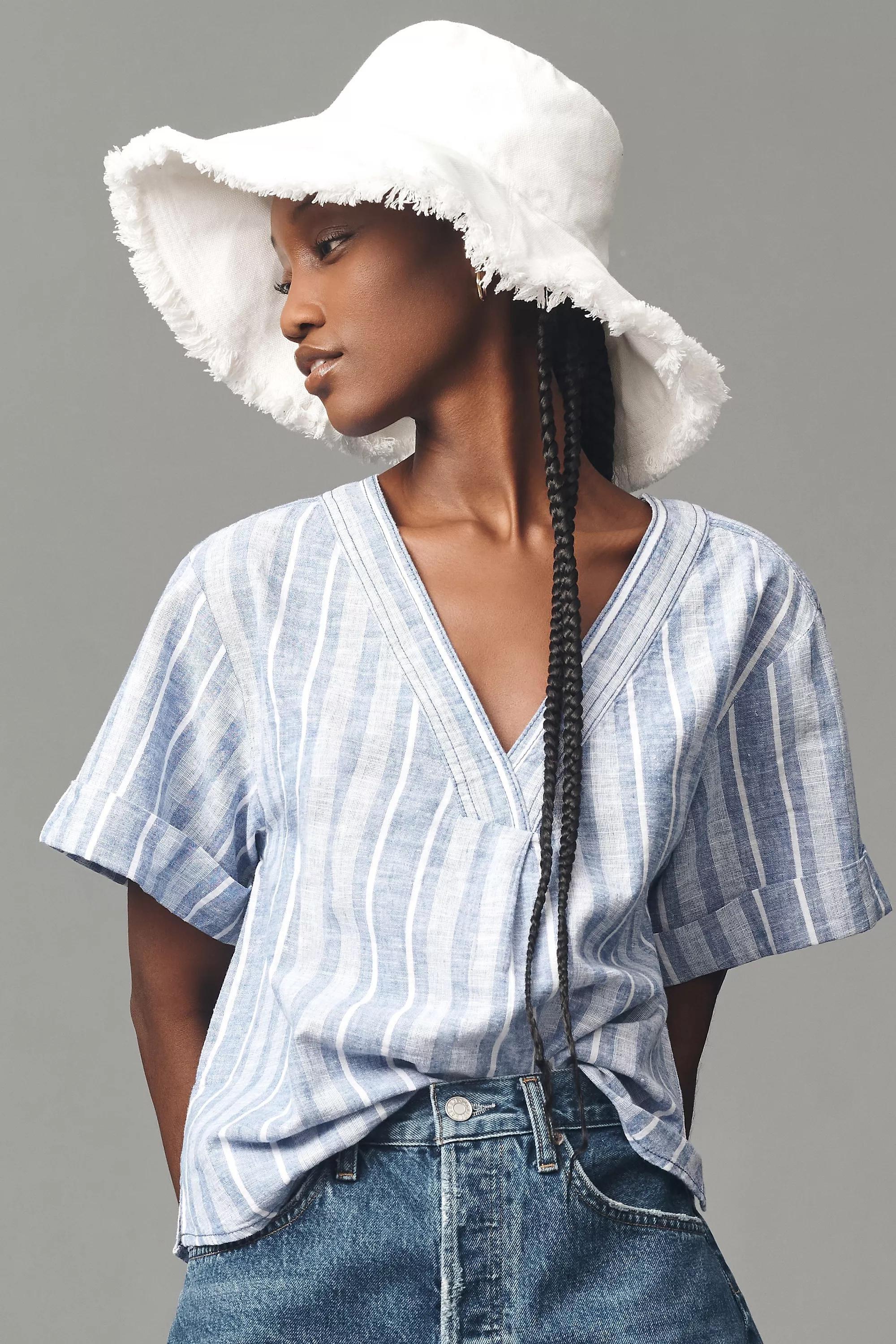 Frayed Woven Bucket Hat, Ivory, A501_0011, large image number 2