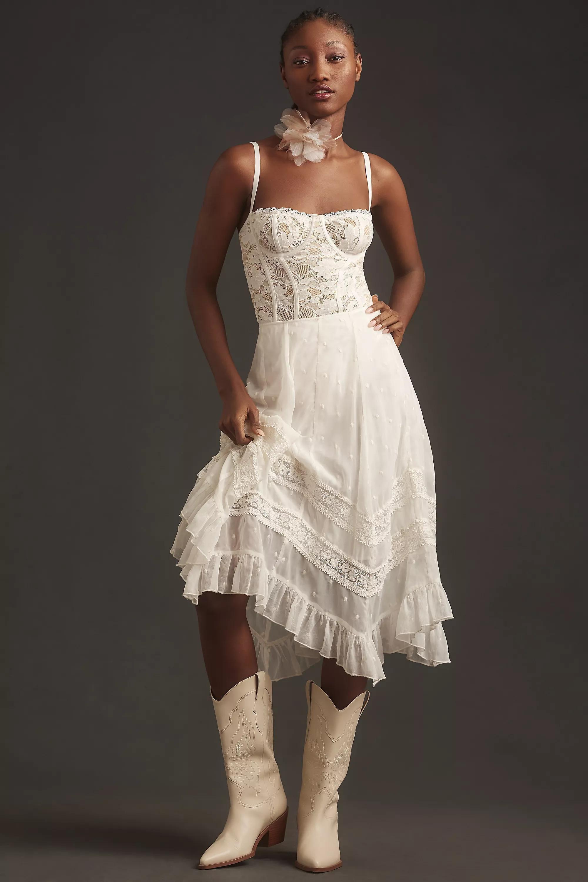 Not So Serious Petticoat Midi Skirt, White, , large image number 0
