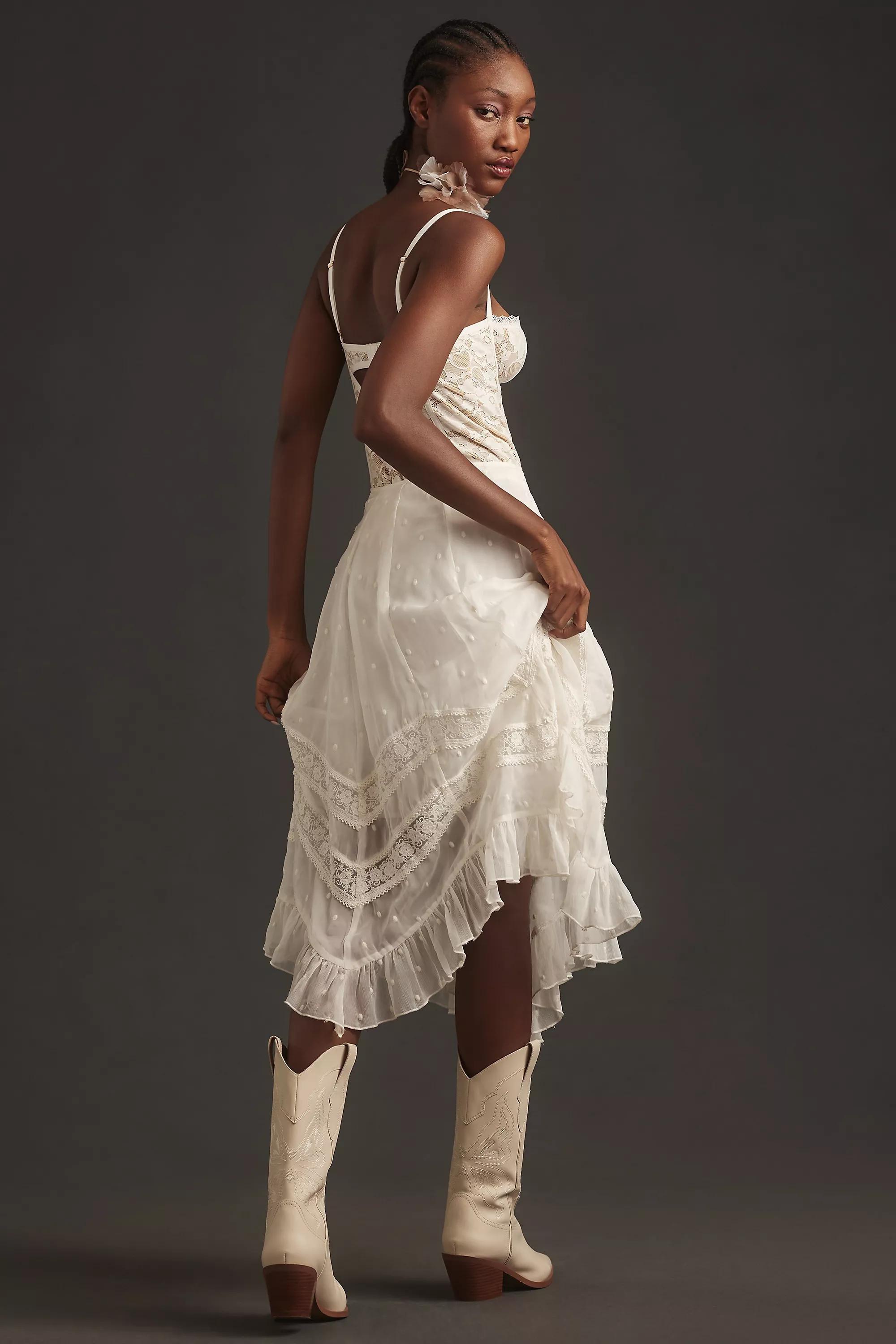 Not So Serious Petticoat Midi Skirt, White, , large image number 1