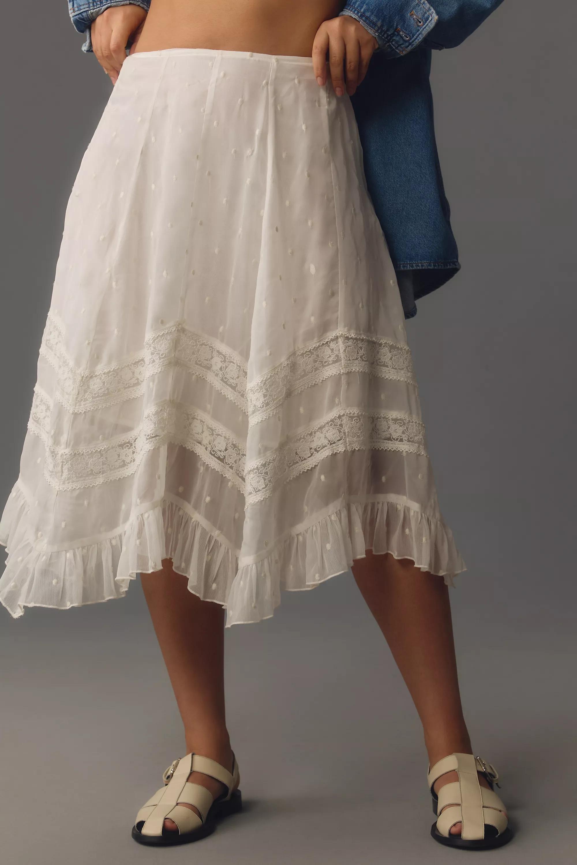 Not So Serious Petticoat Midi Skirt, White, , large image number 5