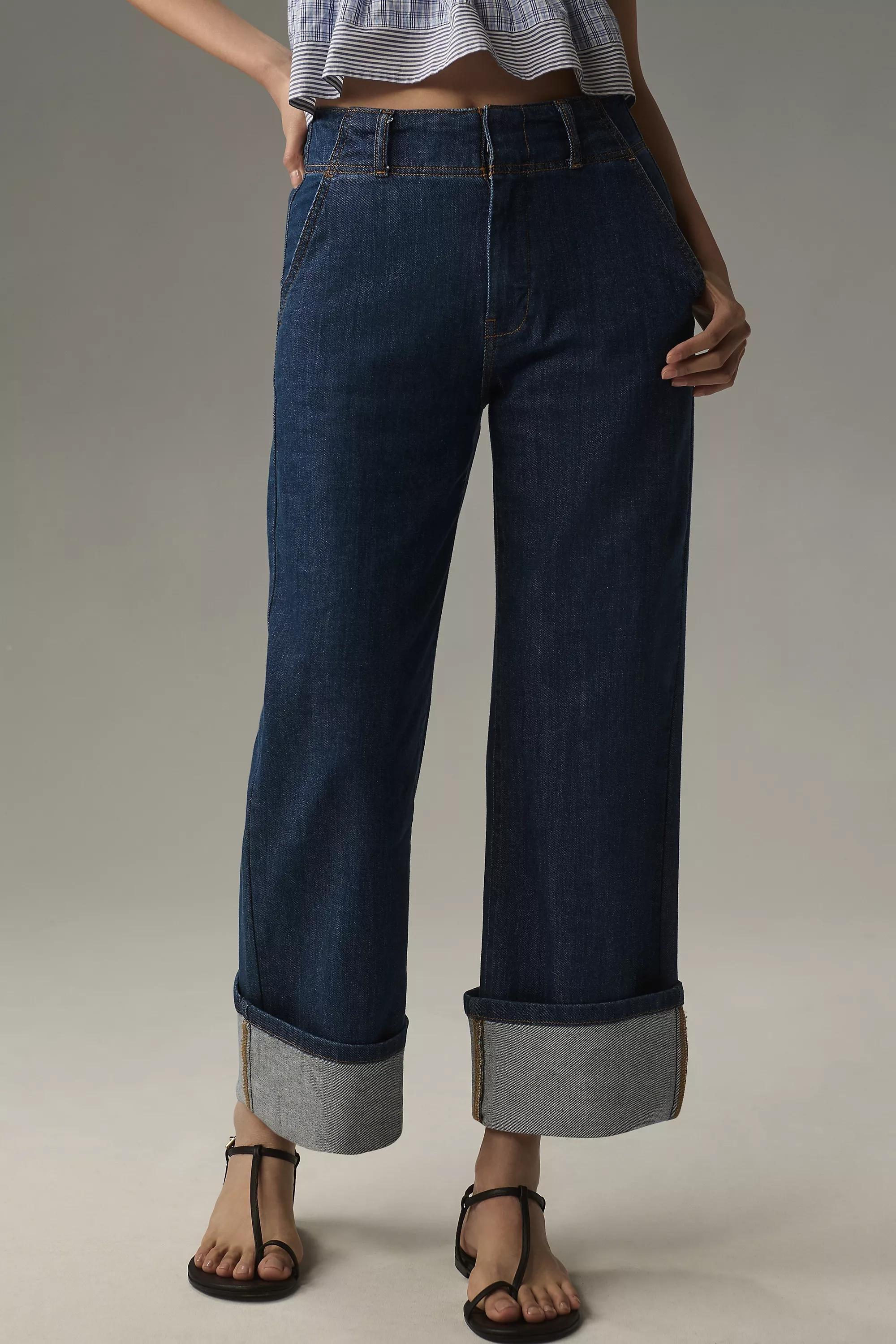 Pilcro Relaxed Straight-Leg Jeans, Navy, , large image number 1