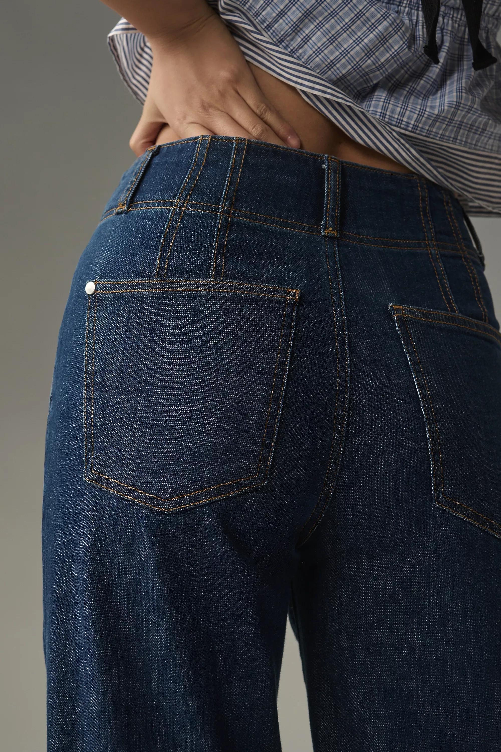 Pilcro Relaxed Straight-Leg Jeans, Navy, , large image number 4