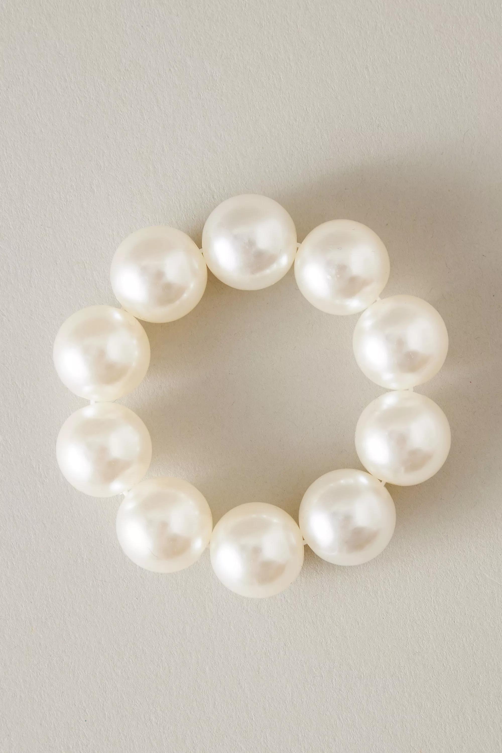 Pearl Hair Bobble, White, A501_0010, large image number 0