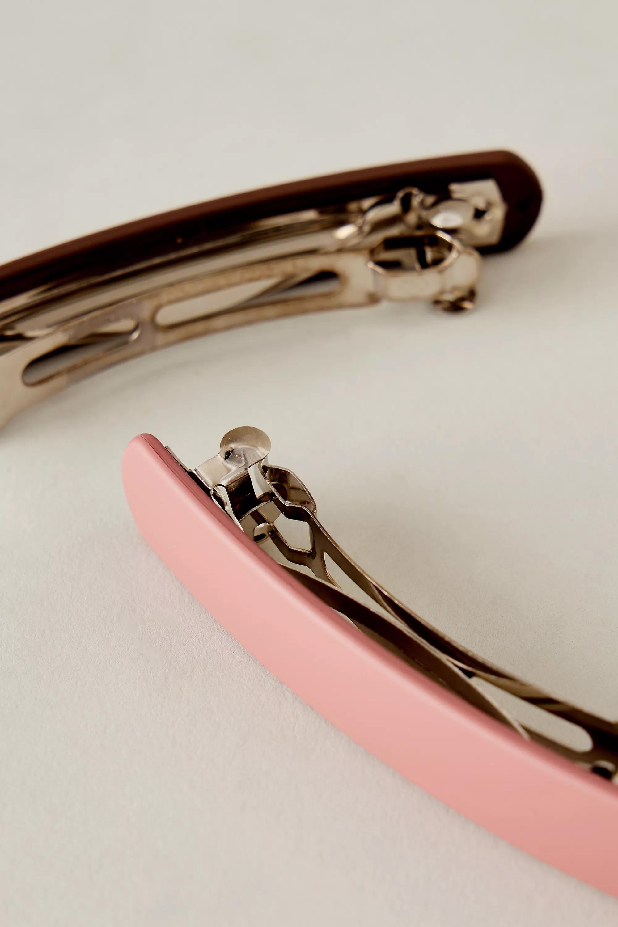 Barrette Hair Clips, Set Of 2, Brown, A501_0020, large image number 3