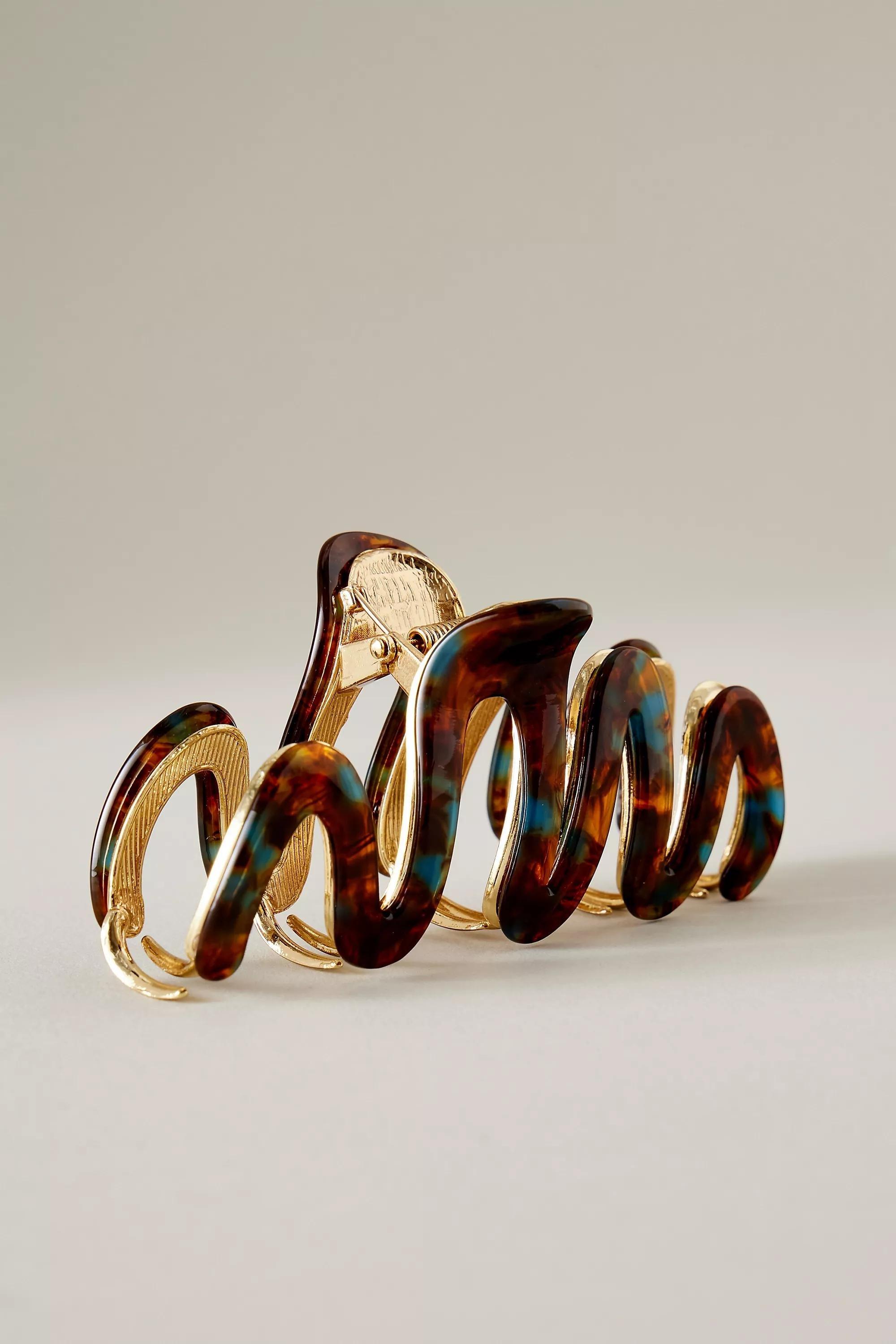 Tort Metal Squiggle Hair Claw Clip, Multicolour, A501_0000, large image number 0