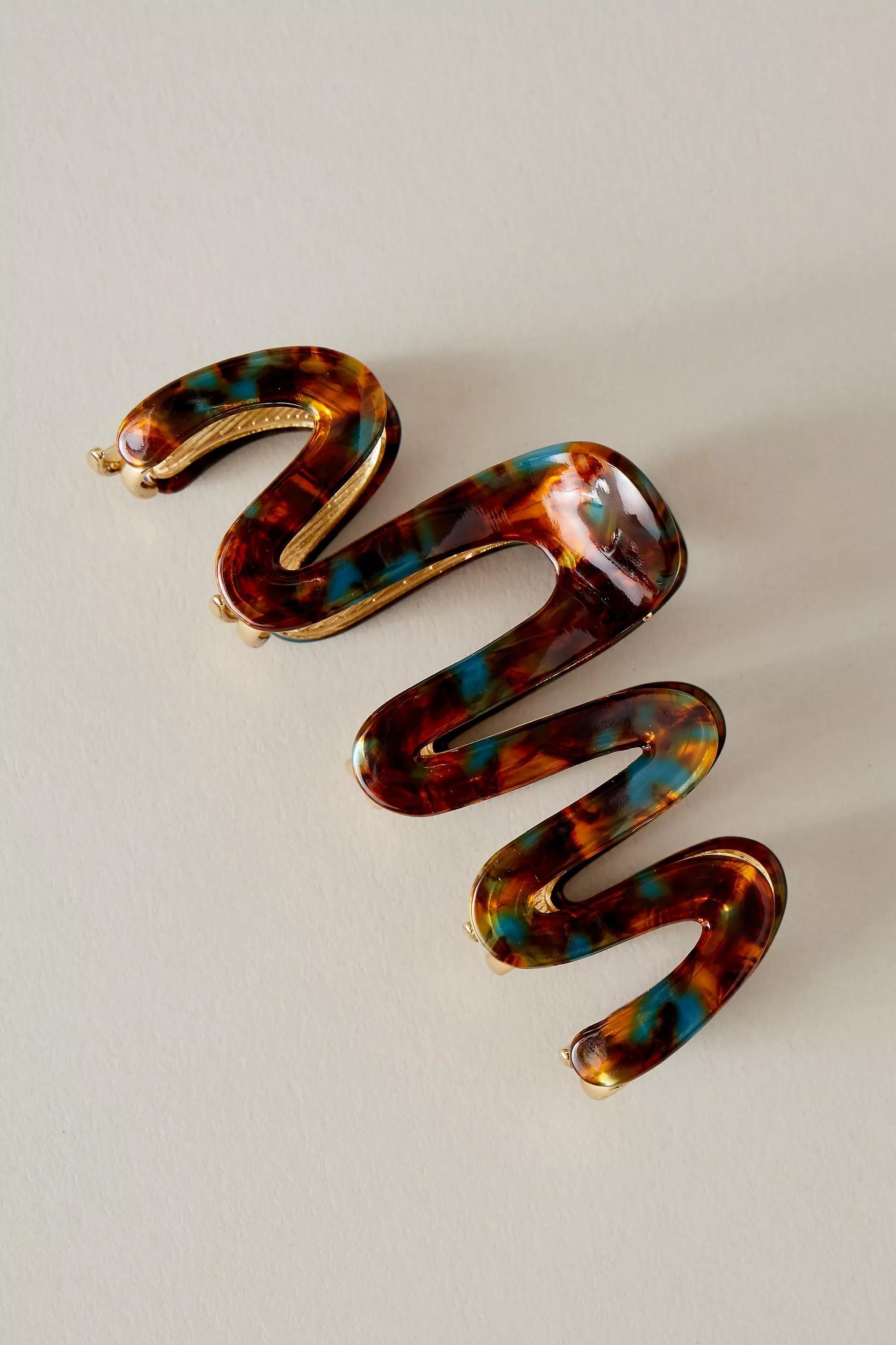 Tort Metal Squiggle Hair Claw Clip, Multicolour, A501_0000, large image number 1