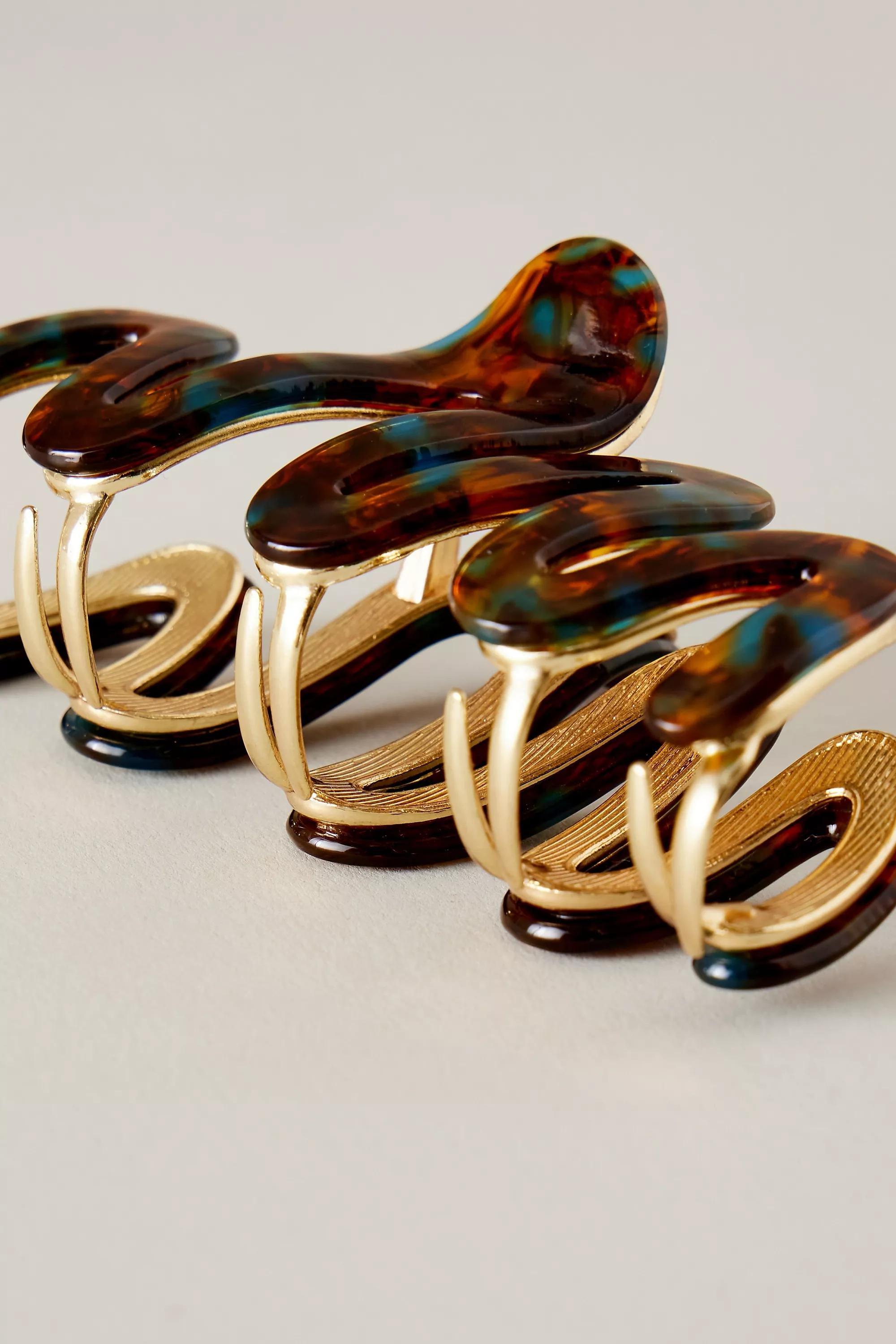 Tort Metal Squiggle Hair Claw Clip, Multicolour, A501_0000, large image number 2