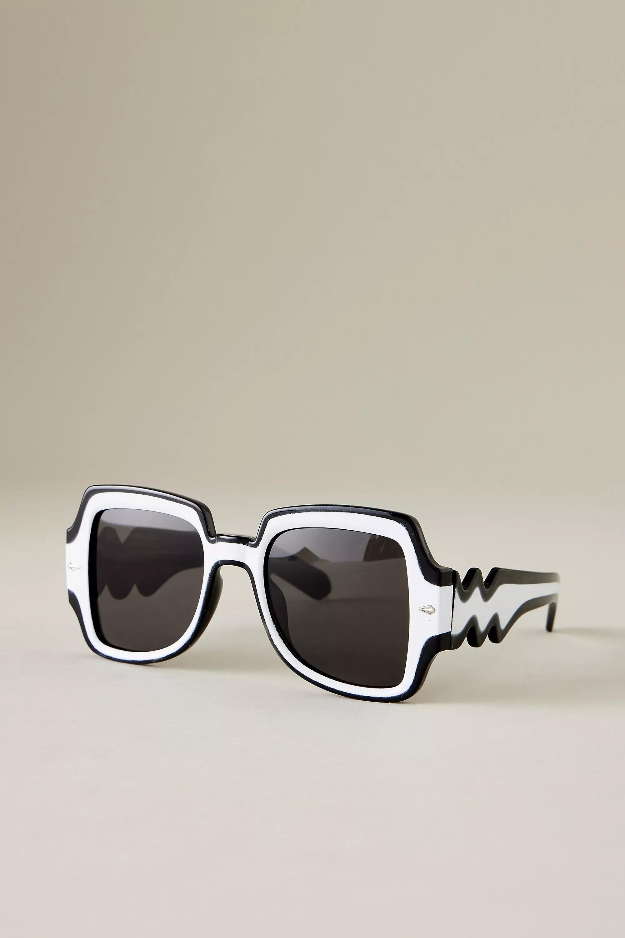 Squiggle Arm Sunglasses, B&W, A501_0018, large image number 0