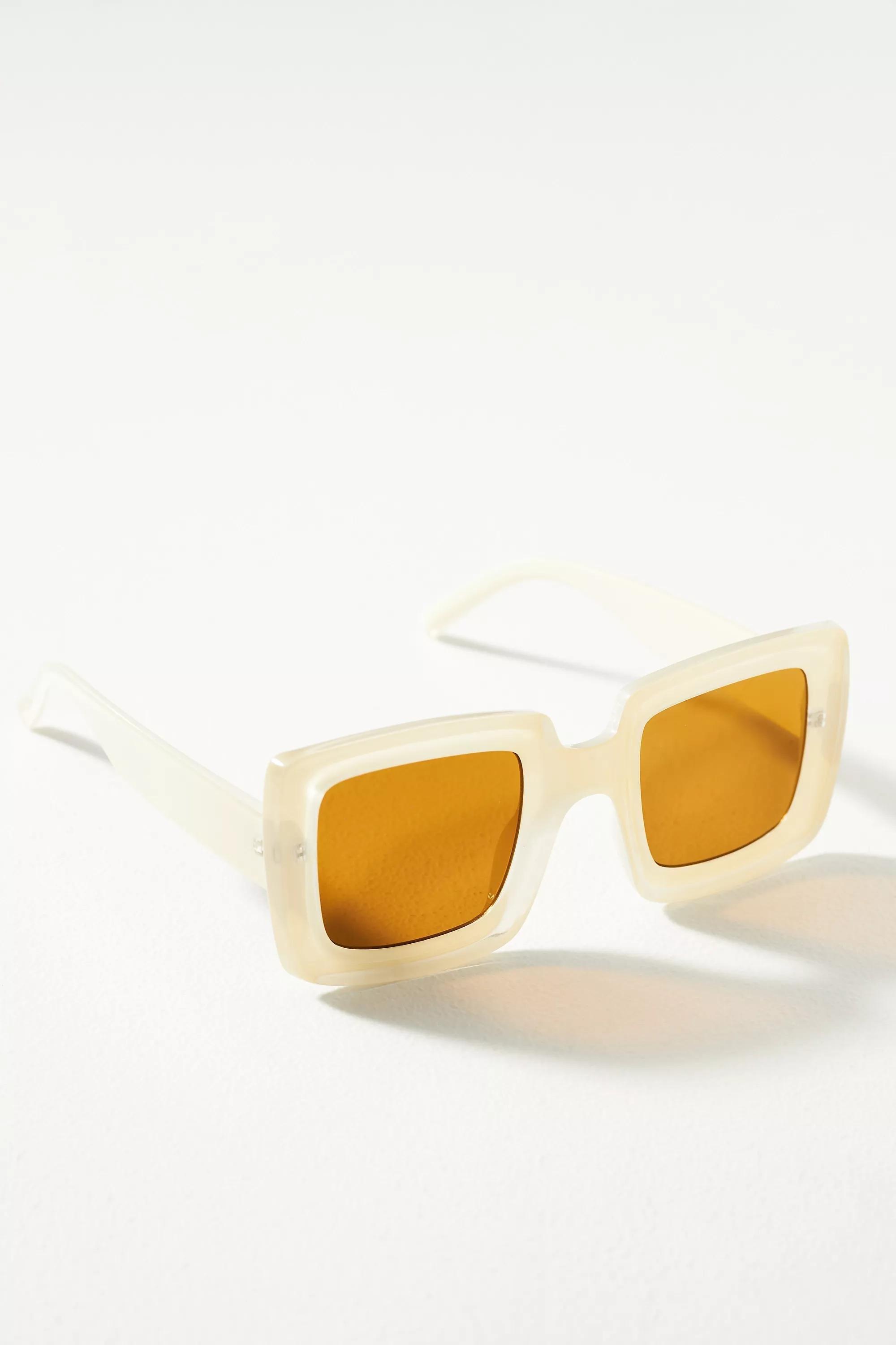 Bevelled Square Sunglasses, Cream, A501_0011, large image number 1