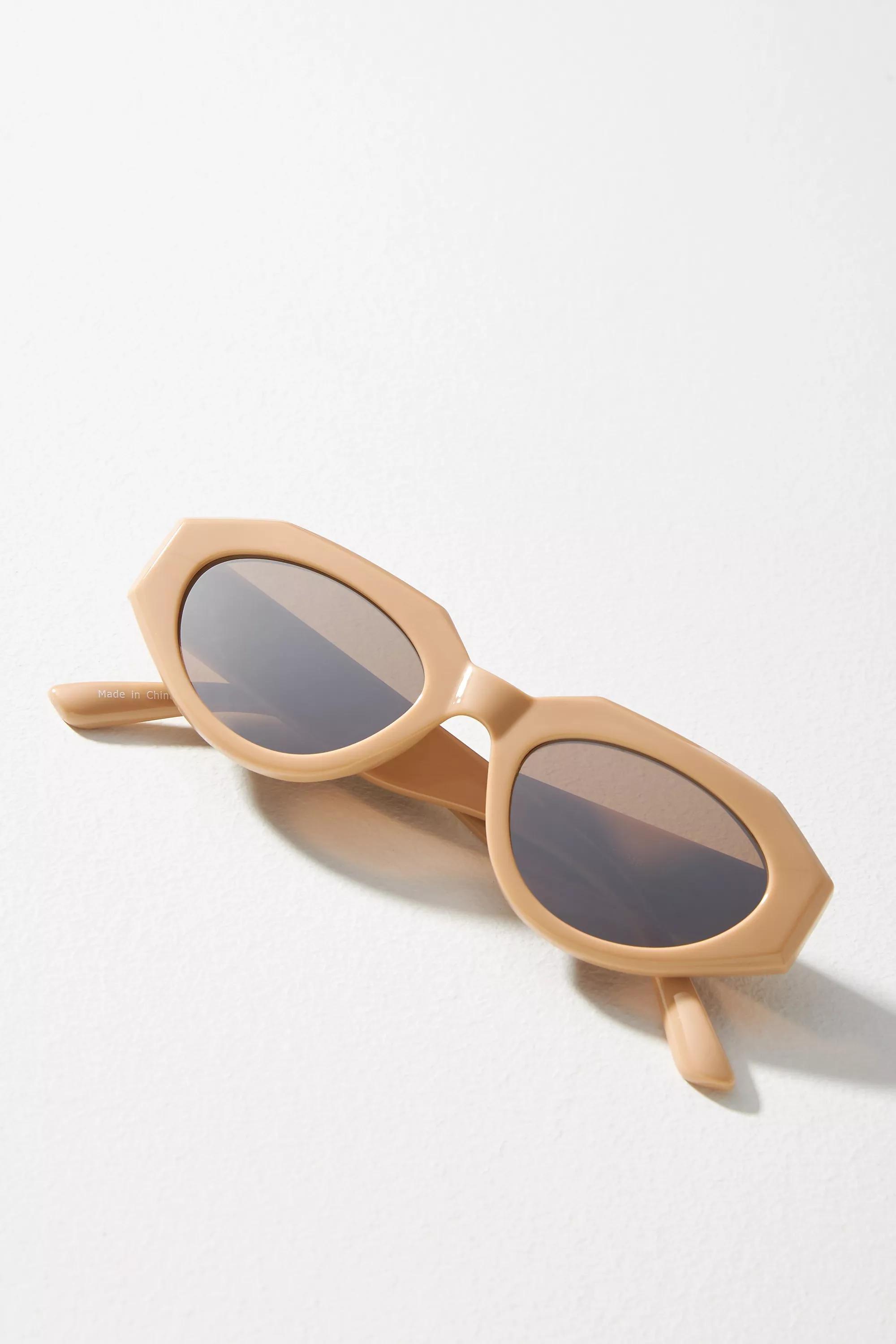 Mirrored Geo Sunglasses, Beige, A501_0023, large image number 0
