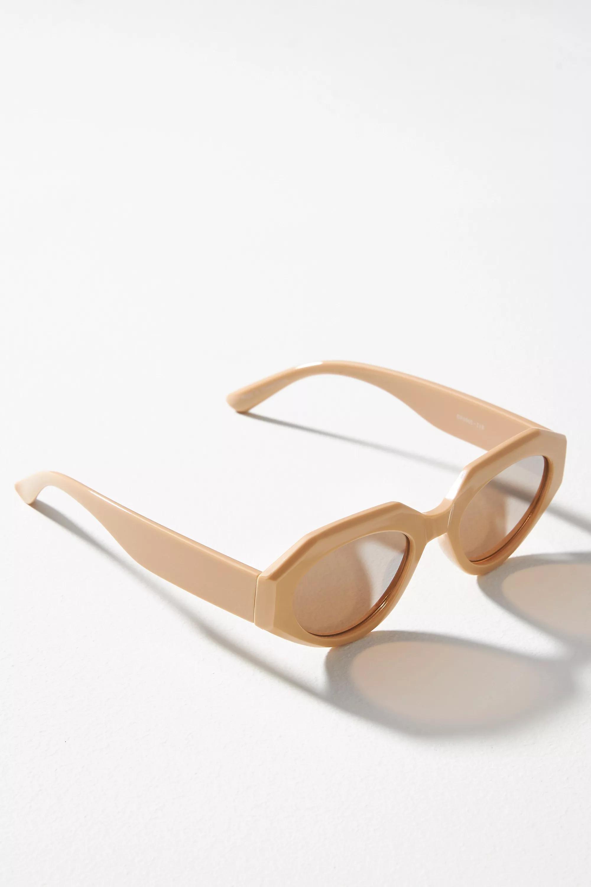 Mirrored Geo Sunglasses, Beige, A501_0023, large image number 1