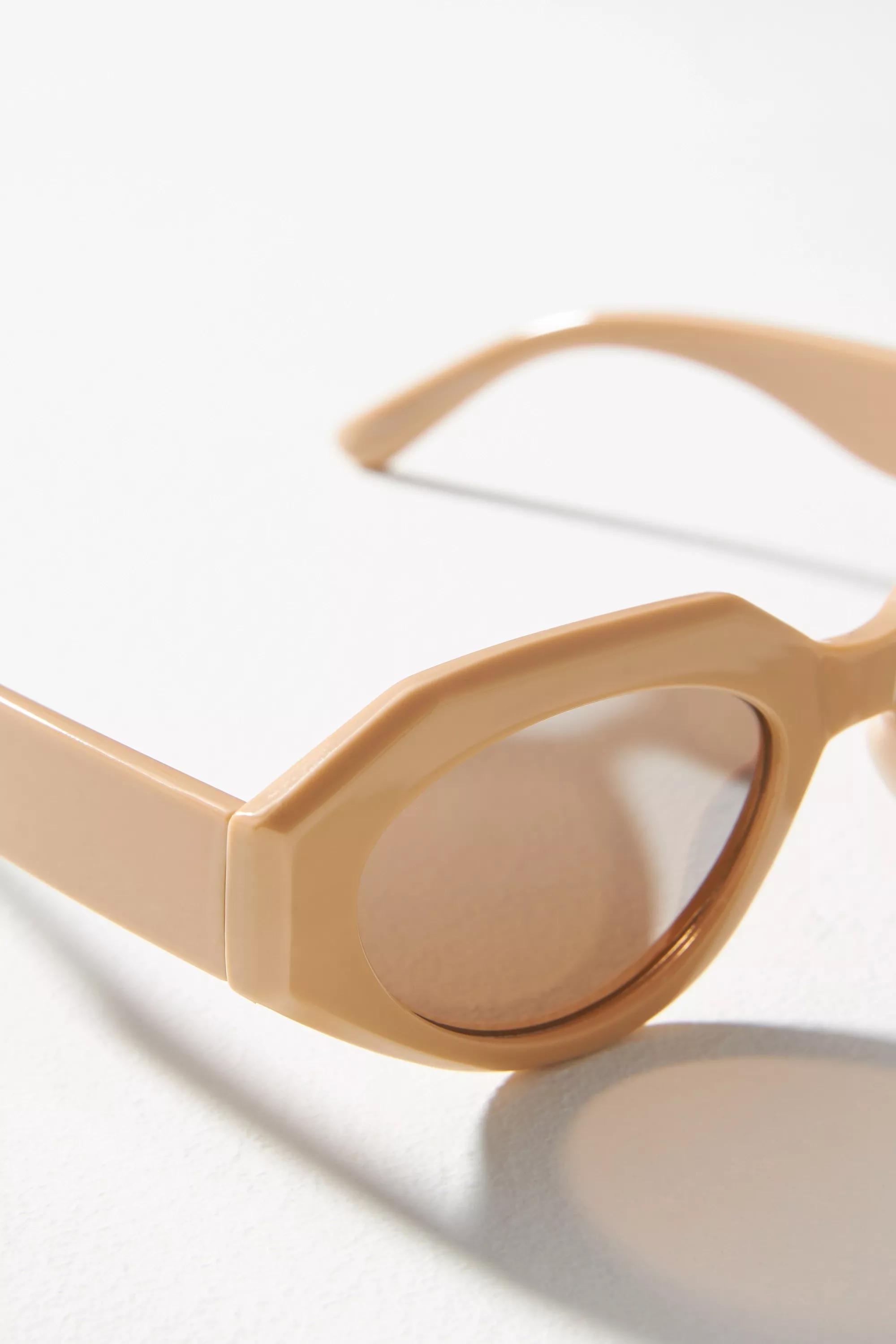 Mirrored Geo Sunglasses, Beige, A501_0023, large image number 2