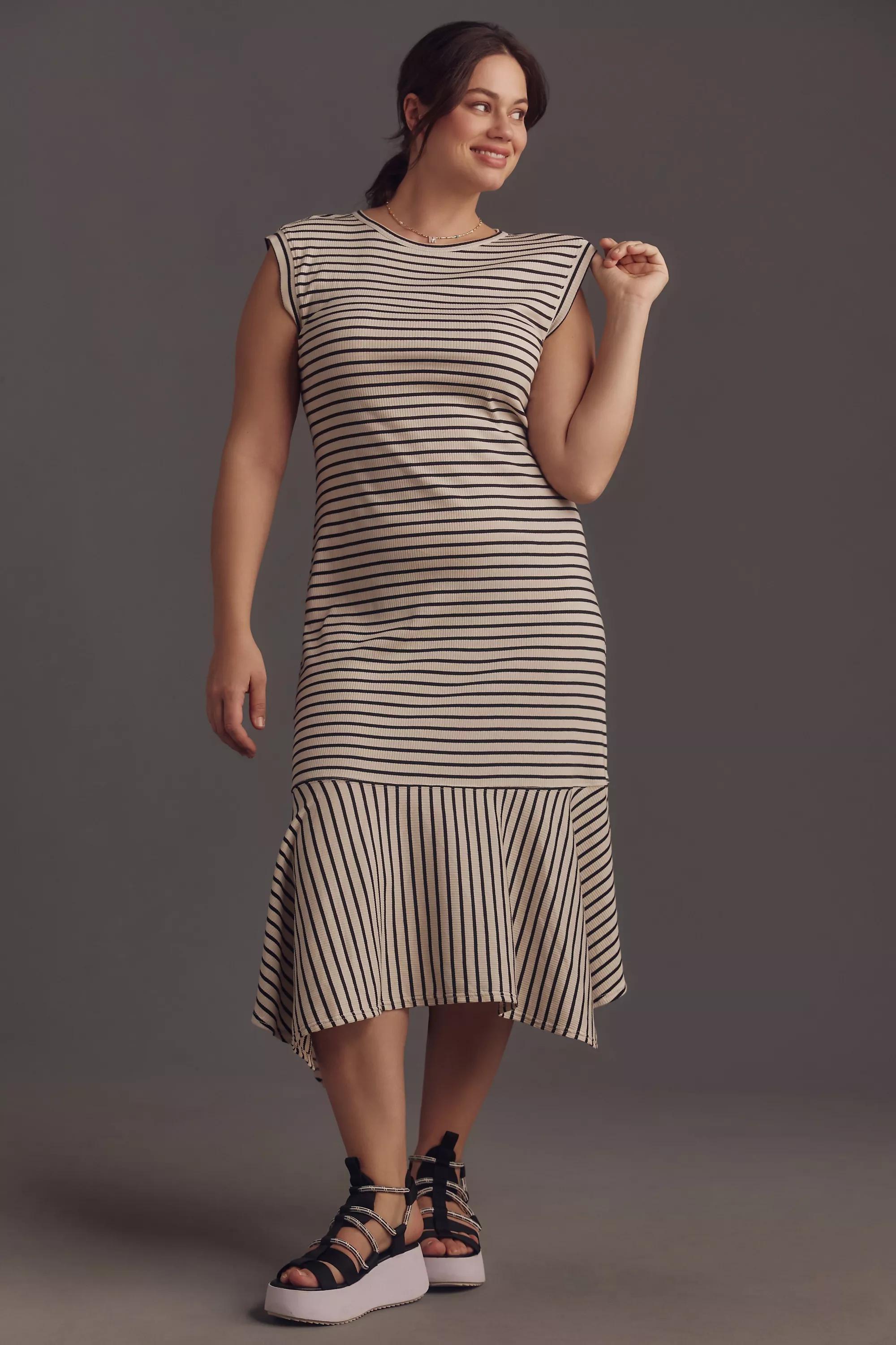 Anthropologie Striped Casual Maxi, Black, , large image number 3