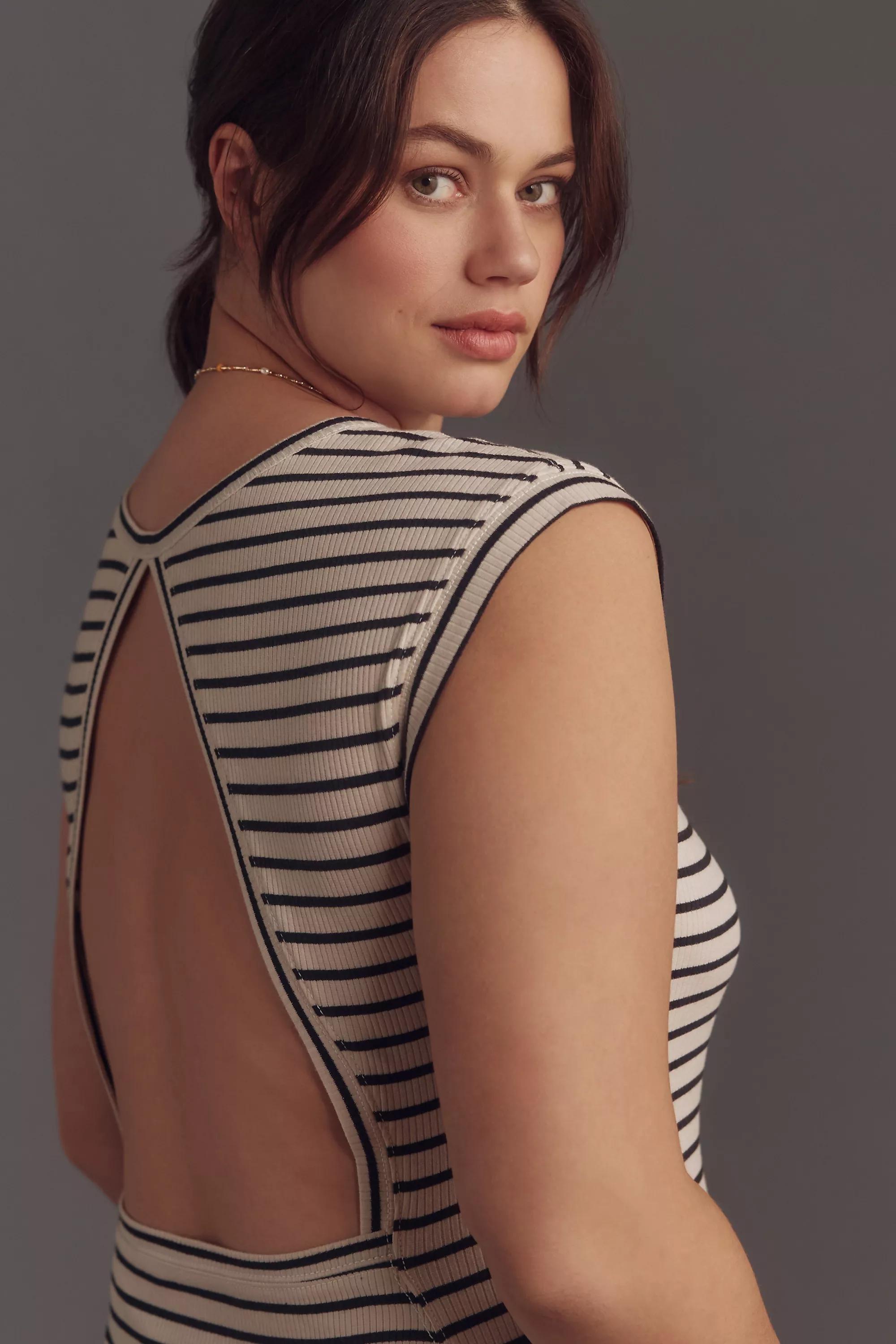 Anthropologie Striped Casual Maxi, Black, , large image number 4