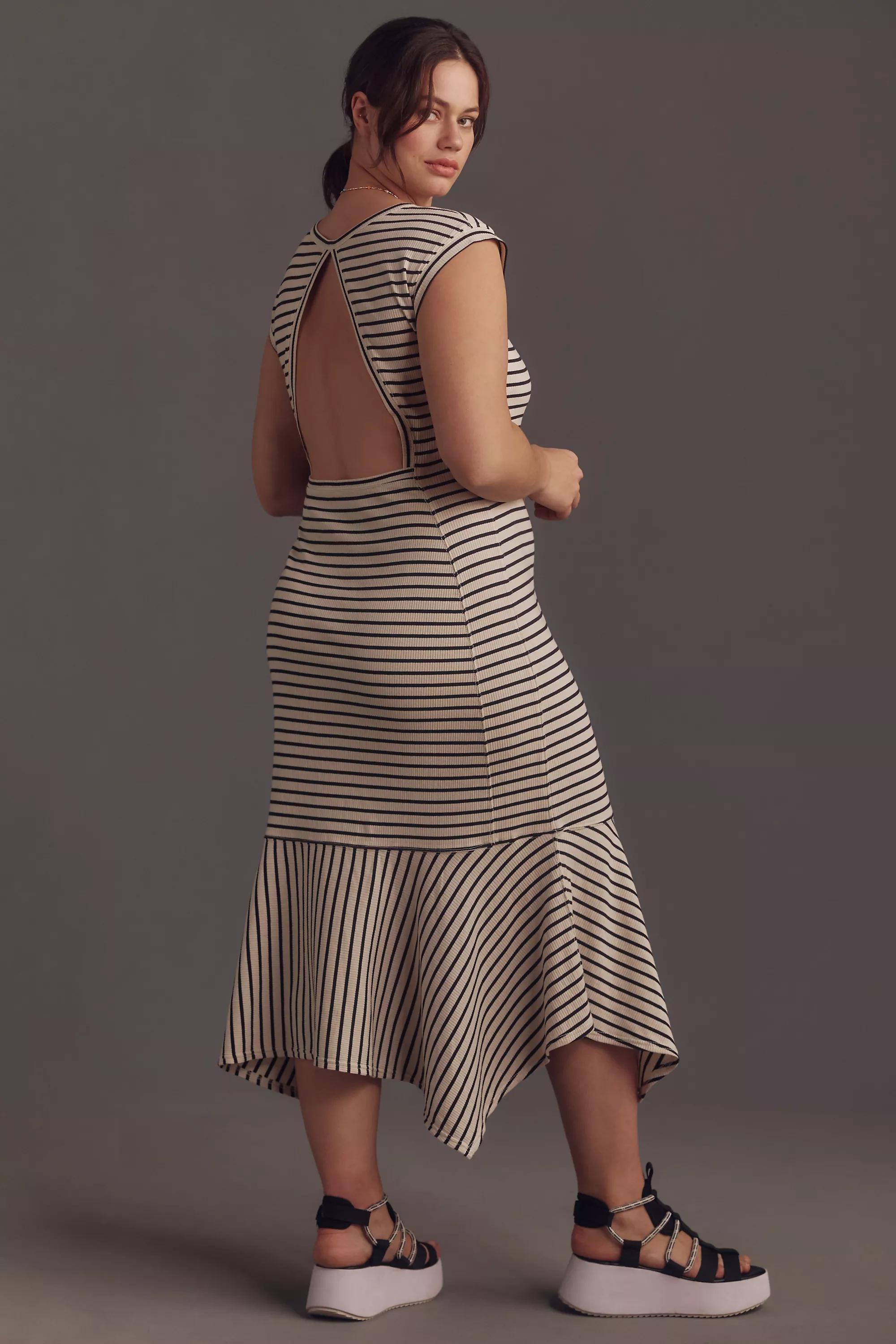 Anthropologie Striped Casual Maxi, Black, , large image number 5