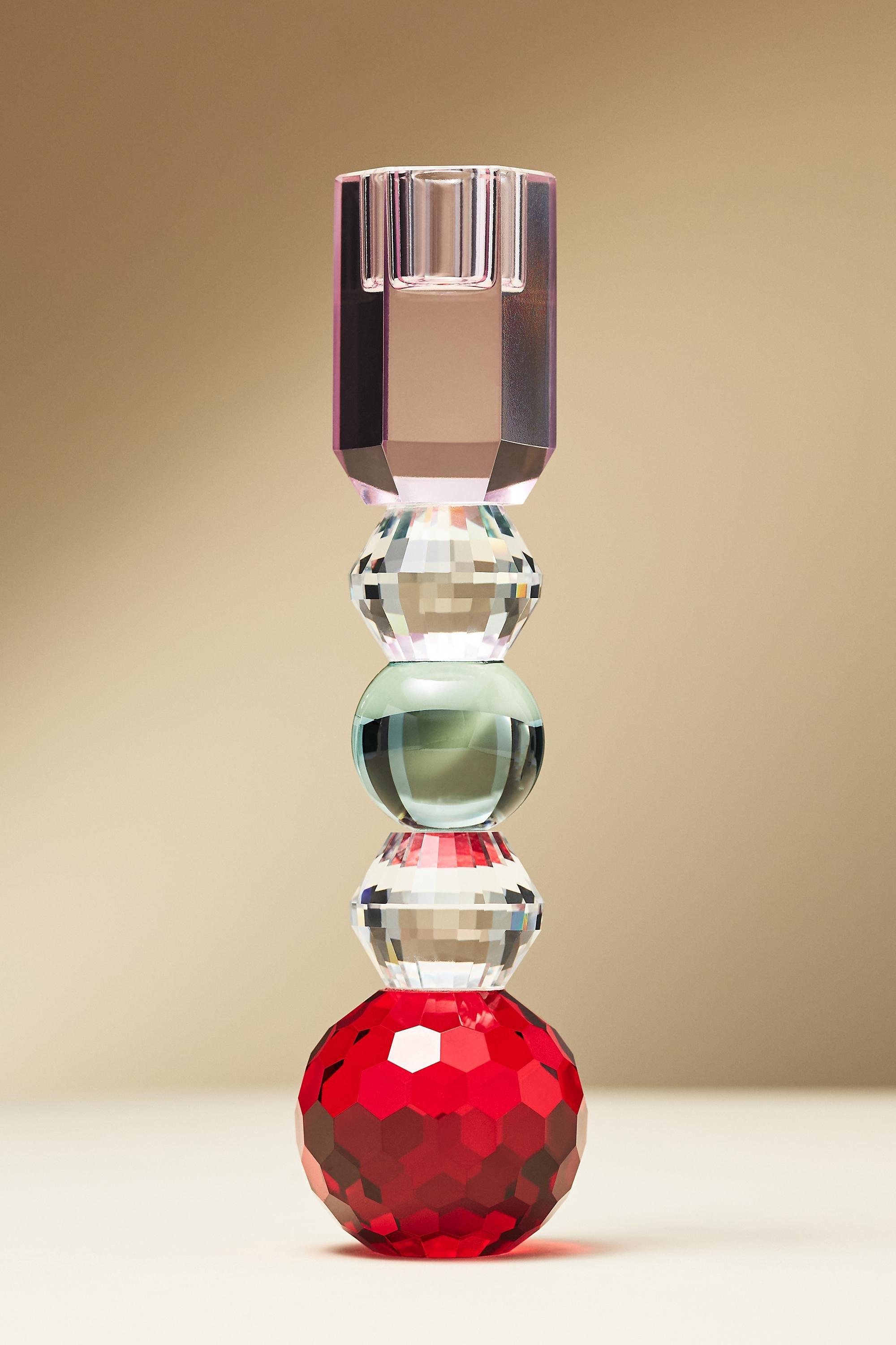 RED Cut Glass Candle Holder, A501_0060, large image number 0