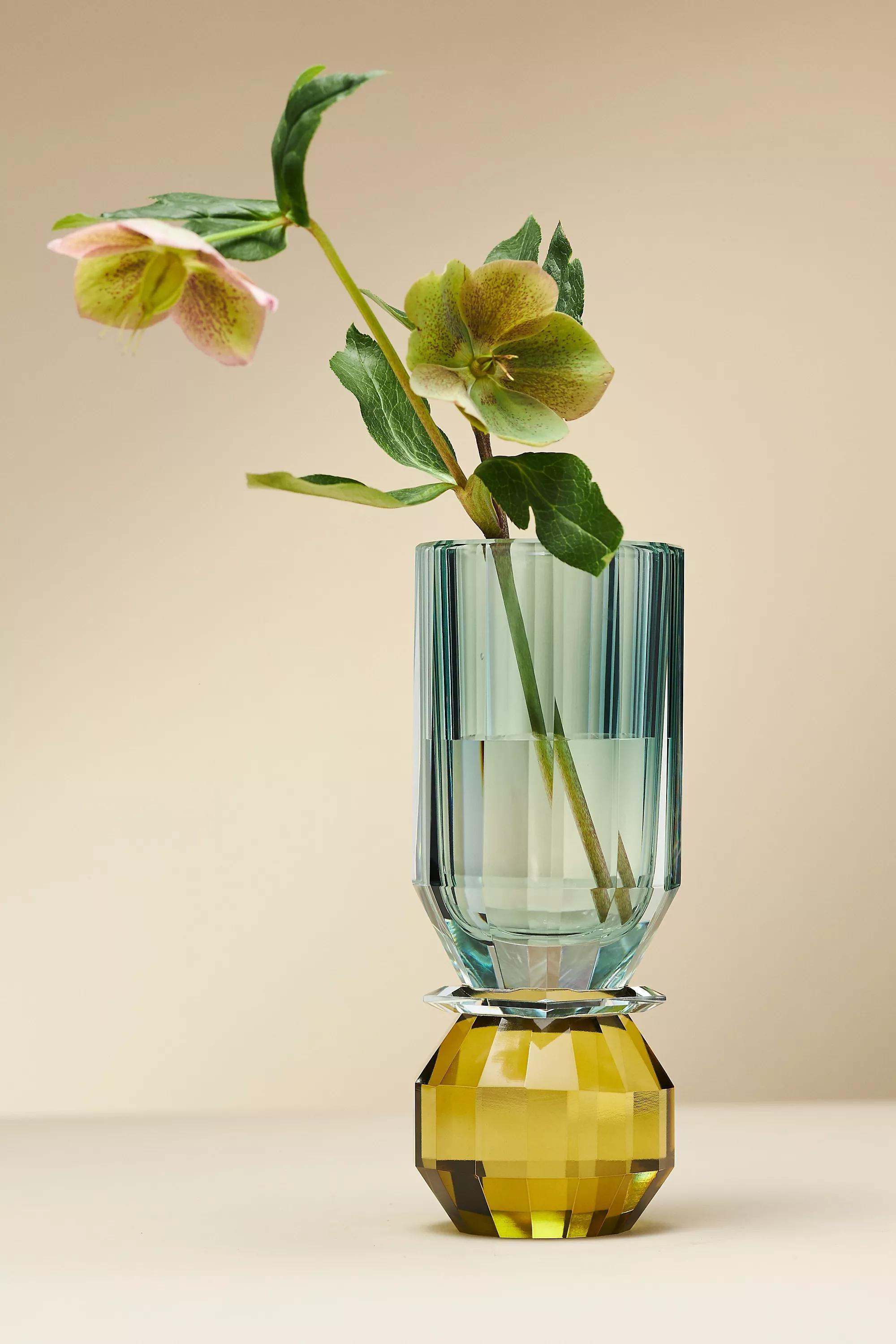 Cut Glass Vase, Blue, , medium