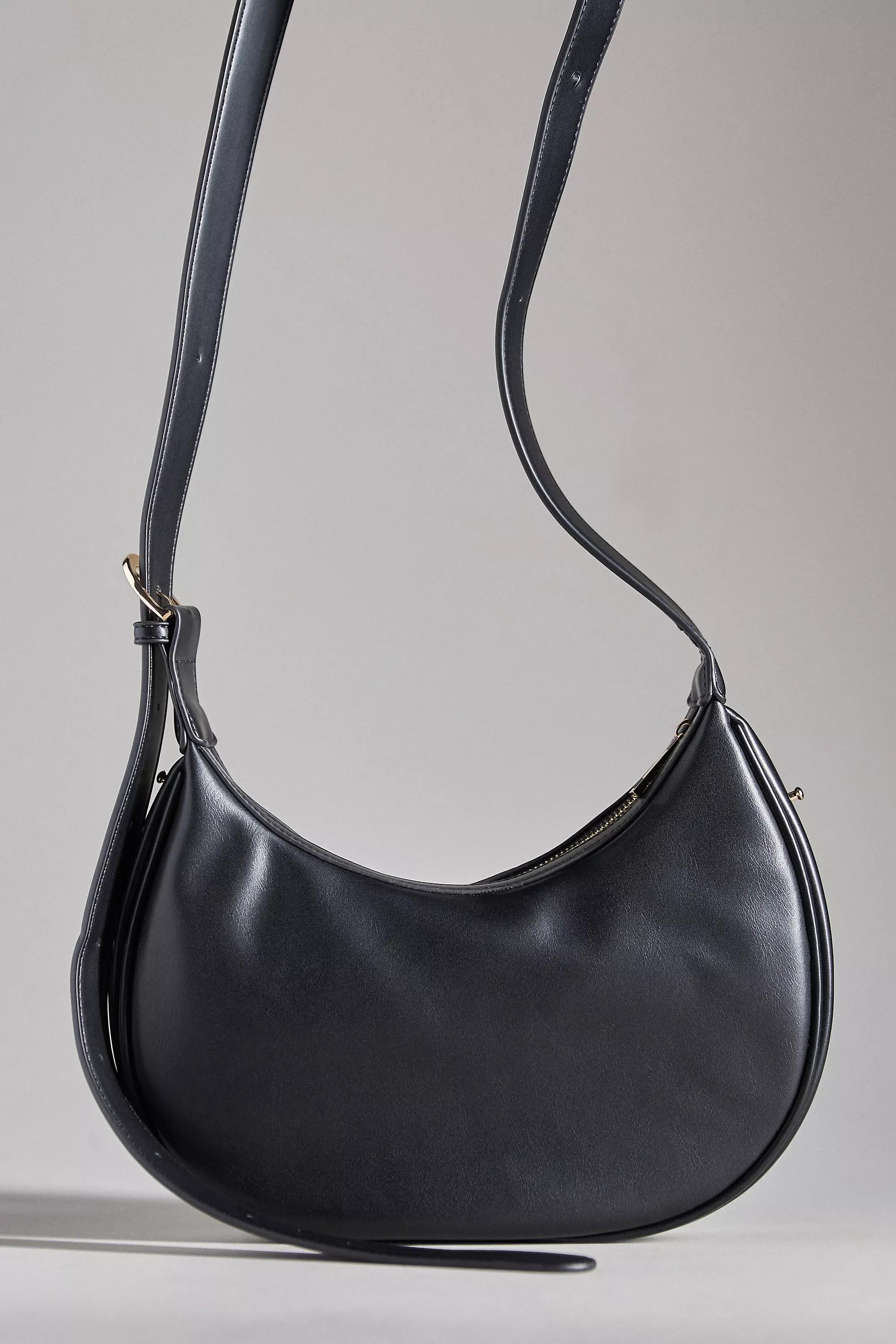 The Brea Faux Leather Shoulder Bag, Black, A501_0001, large image number 1
