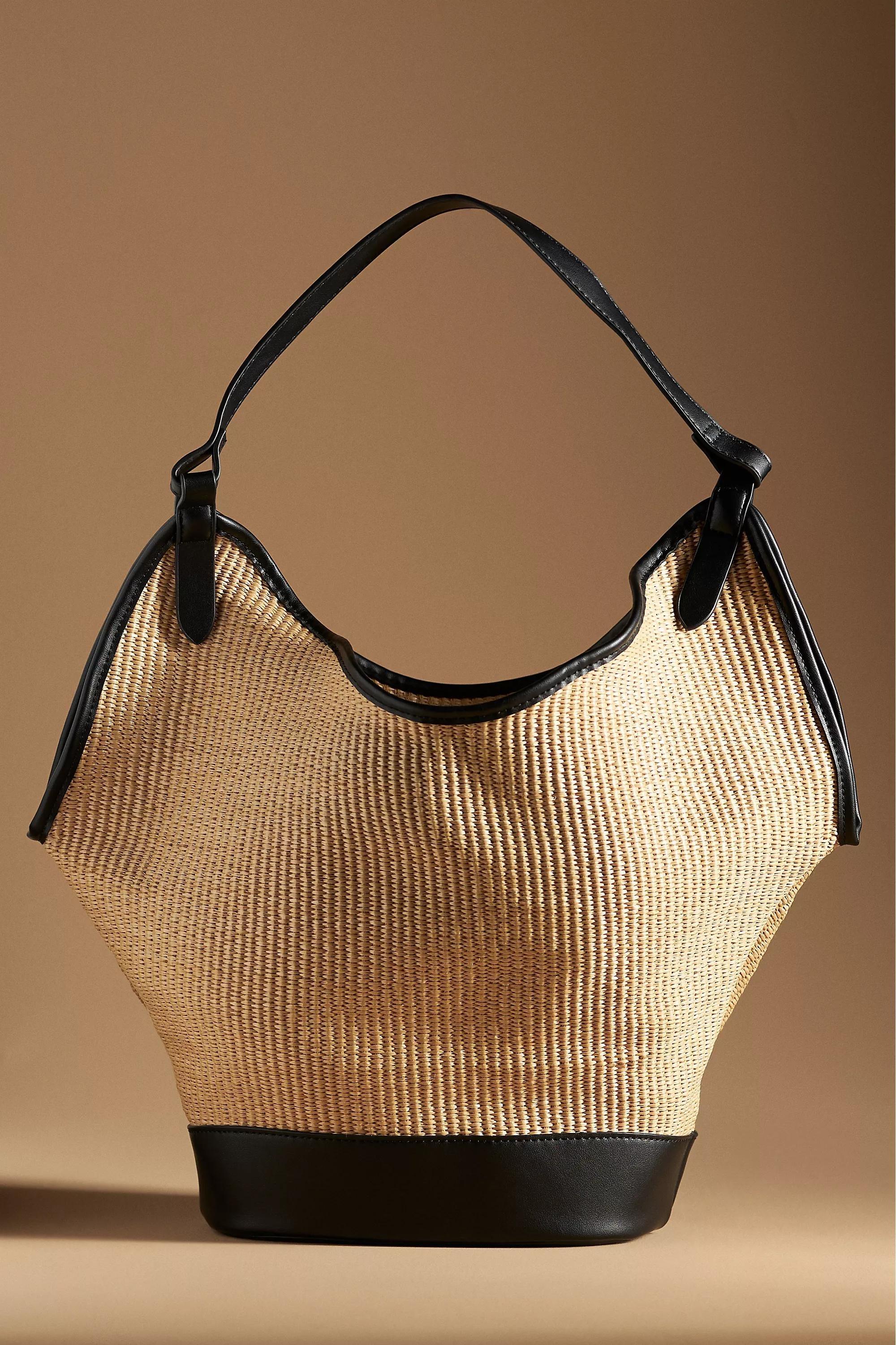 By Anthropologie Angular Bucket Tote Bag, Black, A501_0009, large image number 1