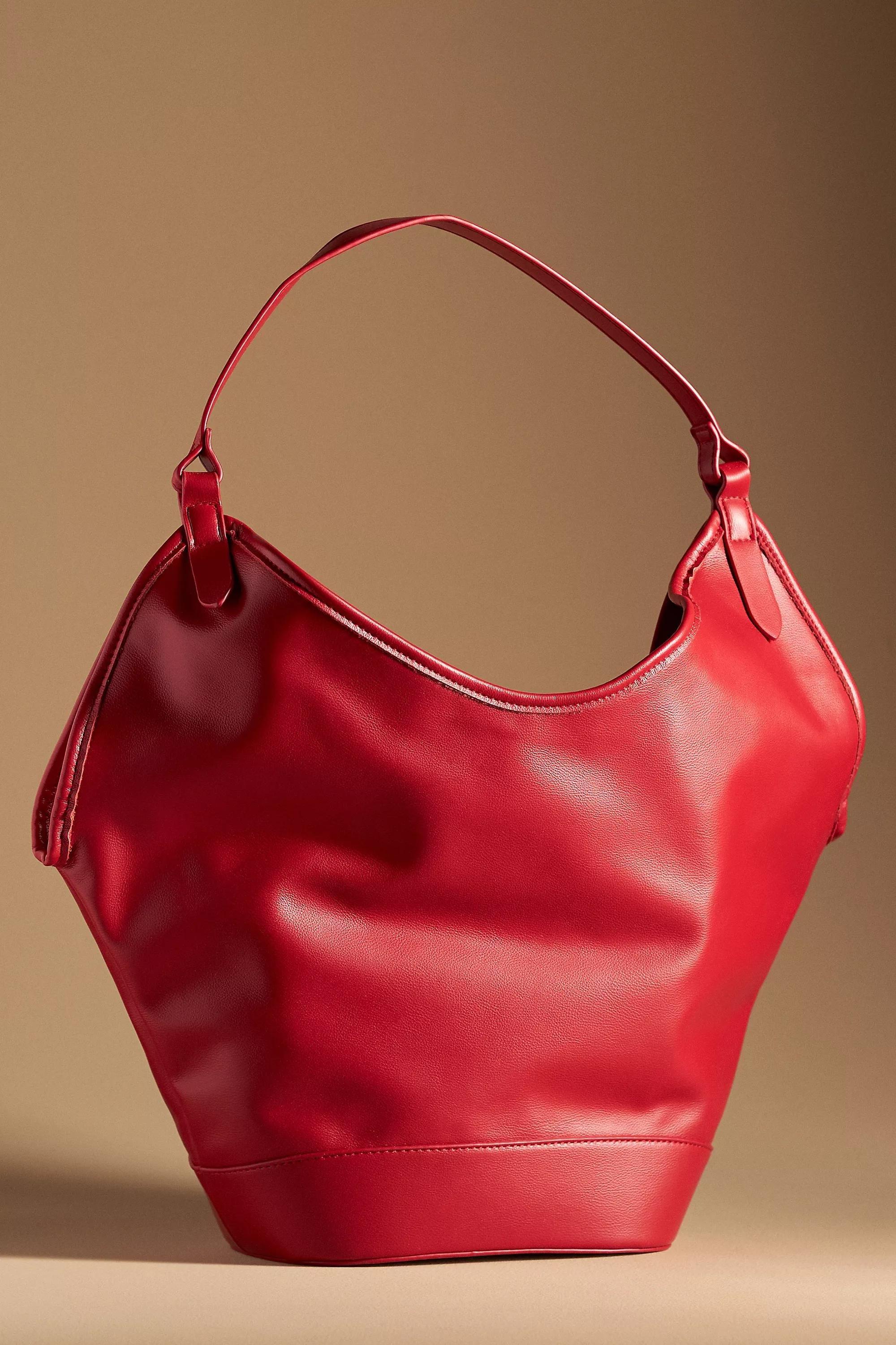 By Anthropologie Angular Bucket Tote Bag, Red, A501_0060, large image number 0
