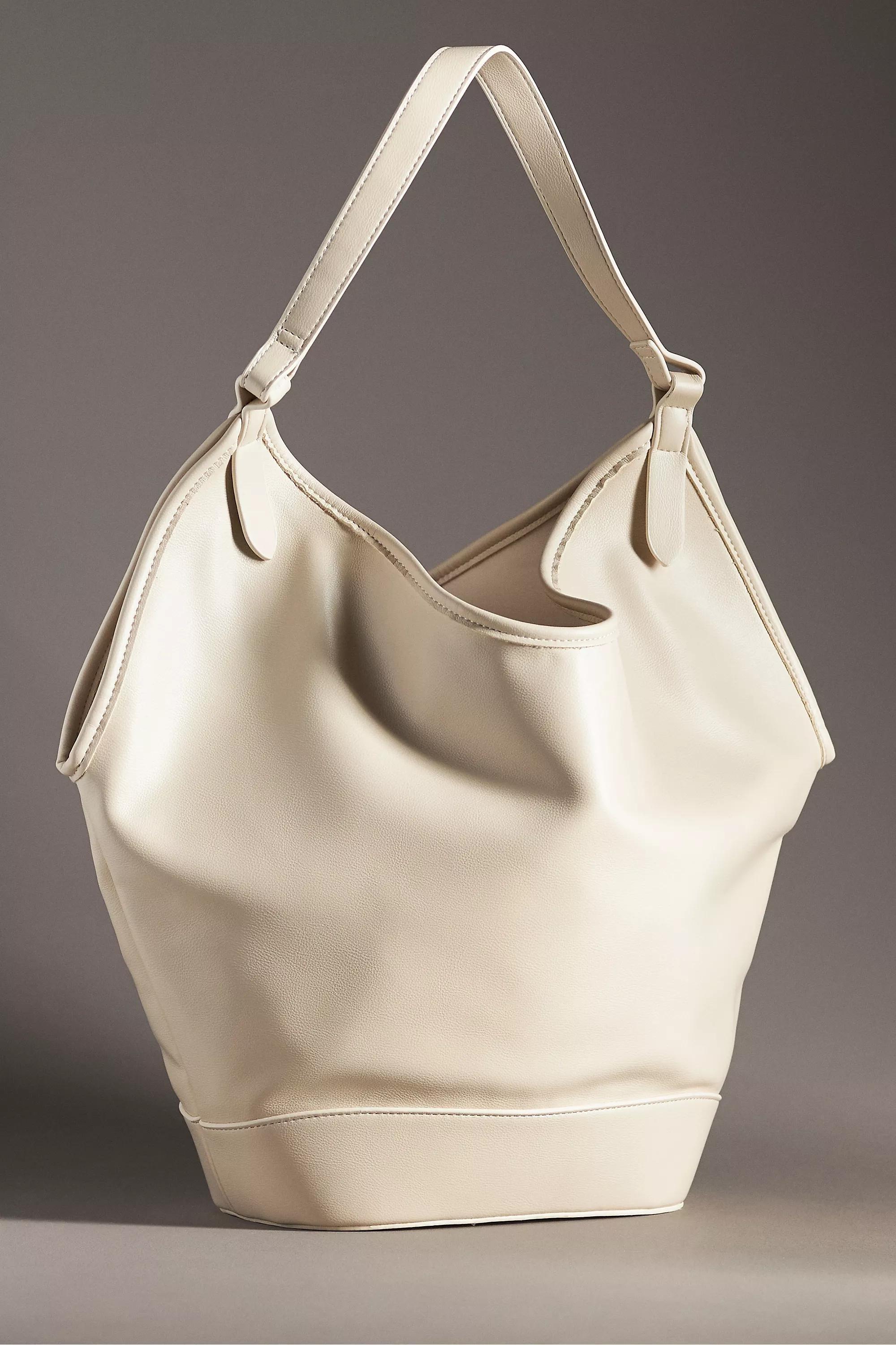 By Anthropologie Angular Bucket Tote Bag, White, A501_0850, large image number 0