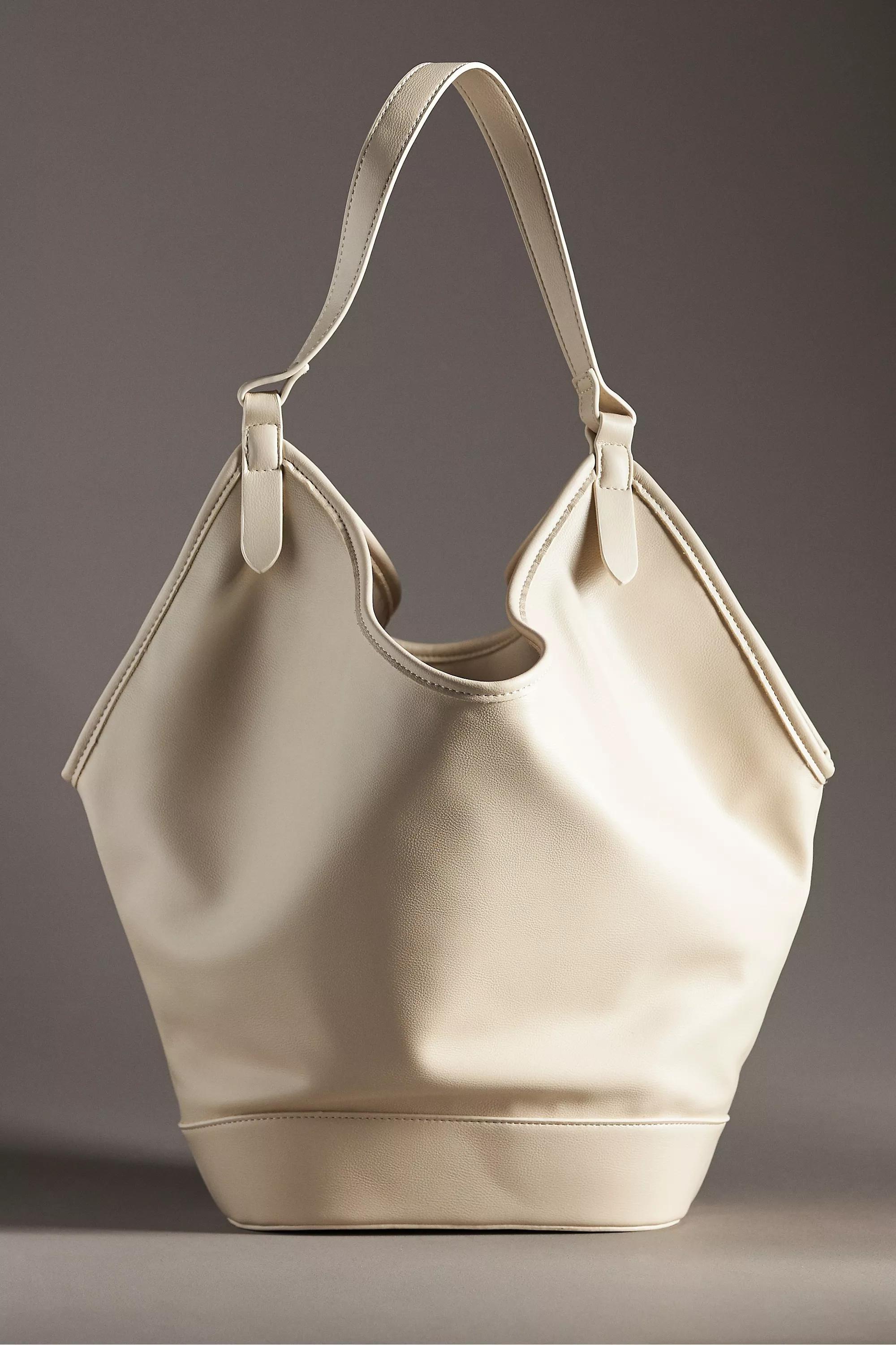 By Anthropologie Angular Bucket Tote Bag, White, A501_0850, large image number 1