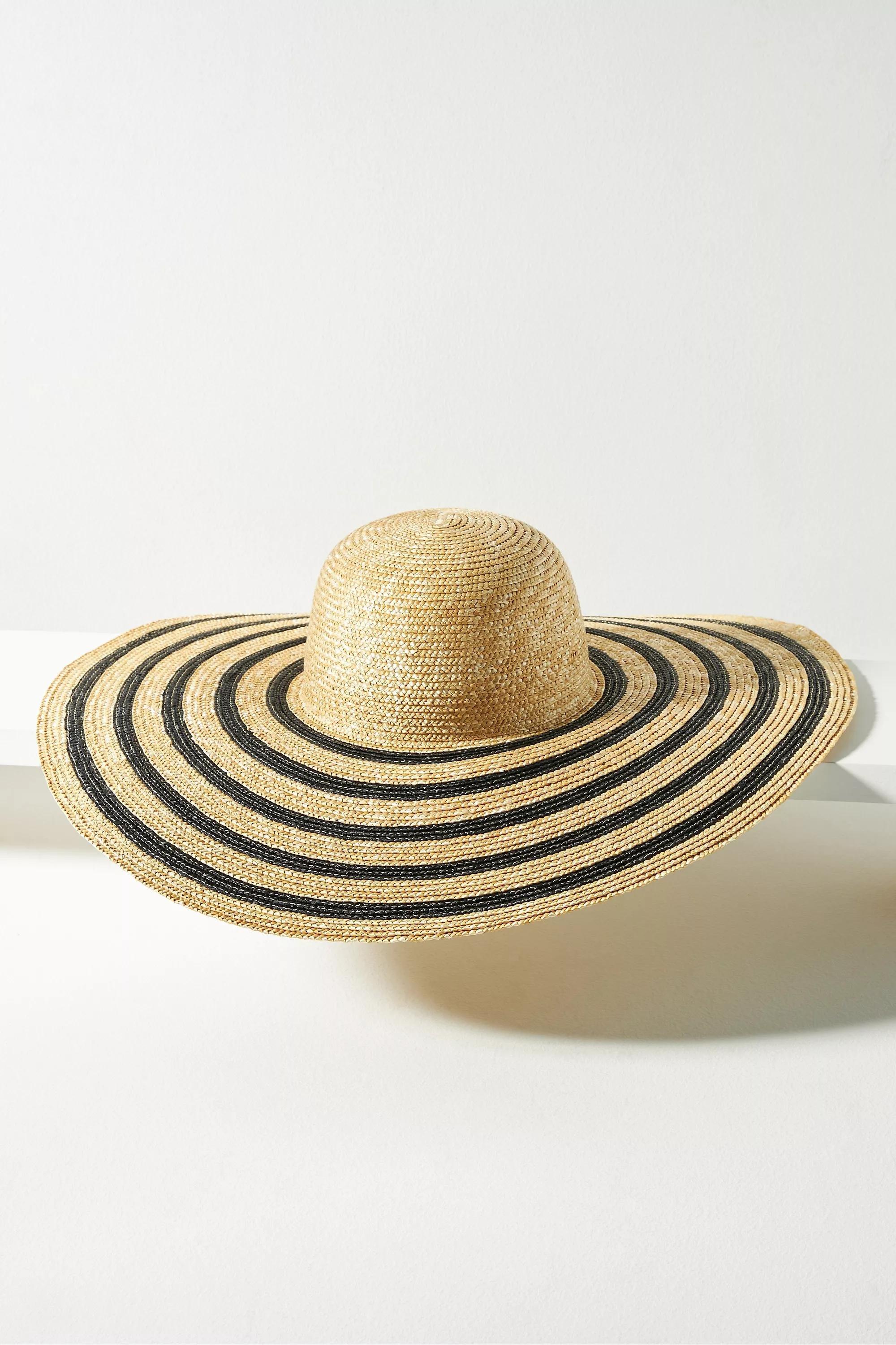 Wyeth Straw Stripe Floppy Hat, Beige, A501_0111, large image number 1