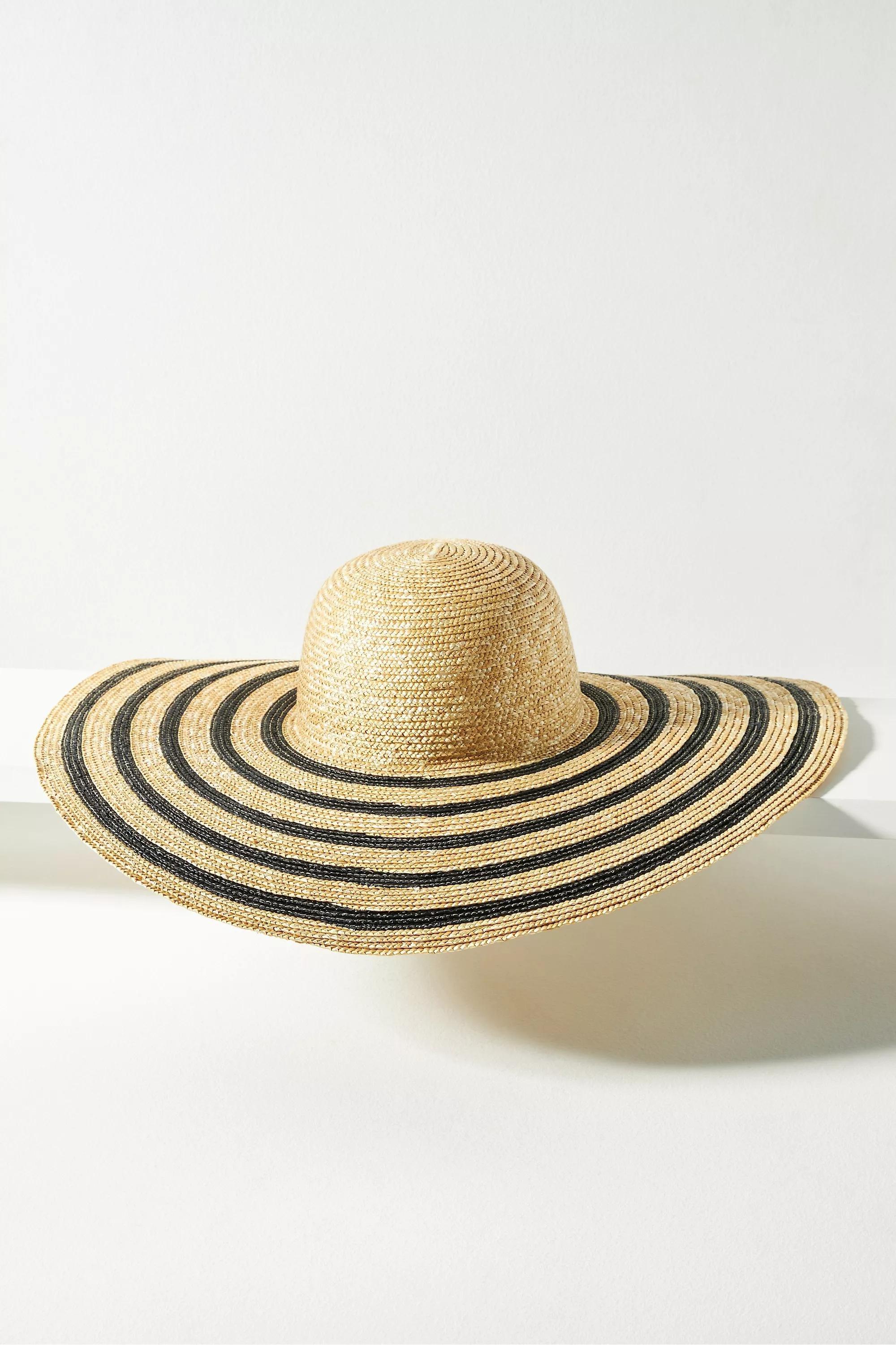 Wyeth Straw Stripe Floppy Hat, Beige, A501_0111, large image number 2