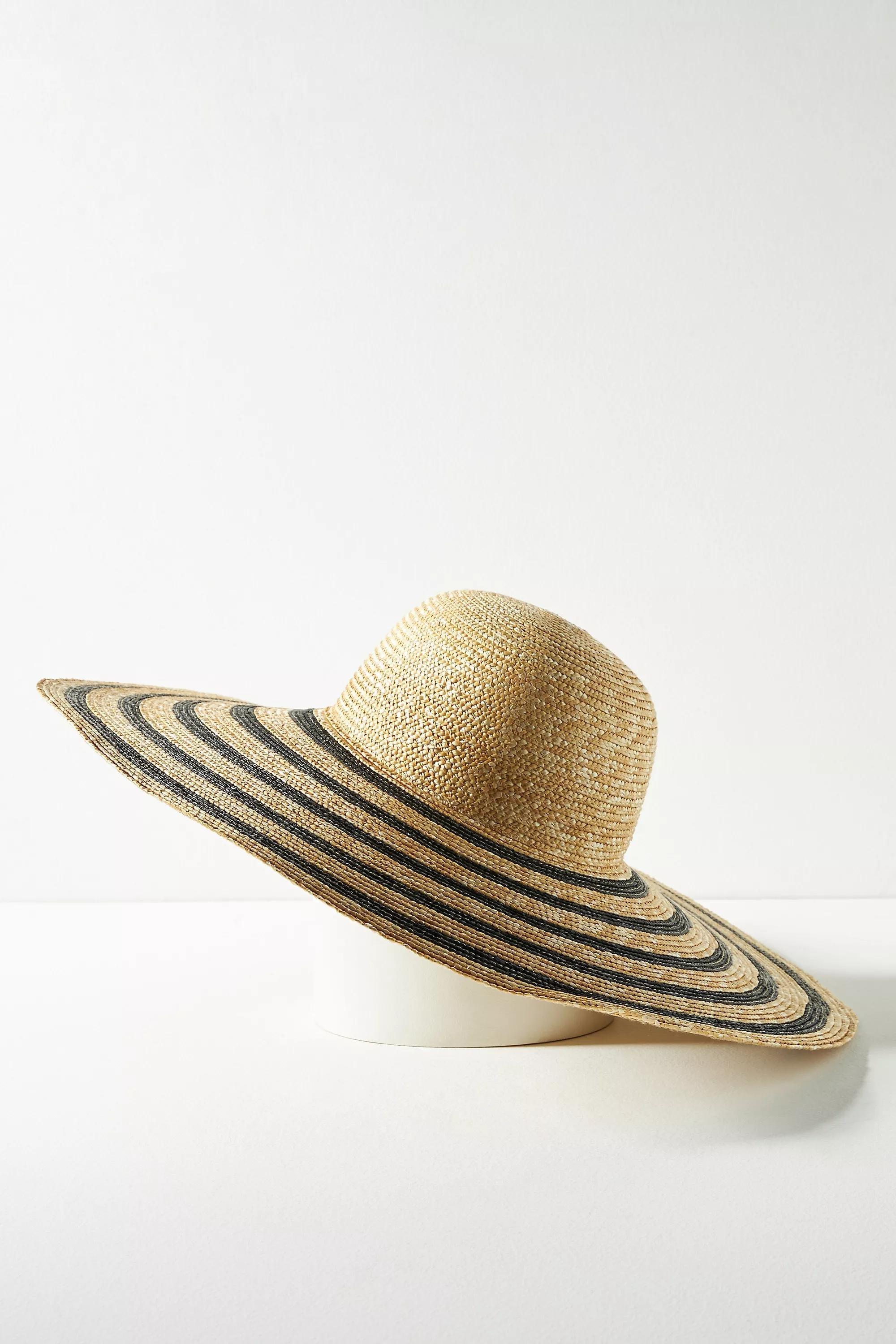 Wyeth Straw Stripe Floppy Hat, Beige, A501_0111, large image number 3