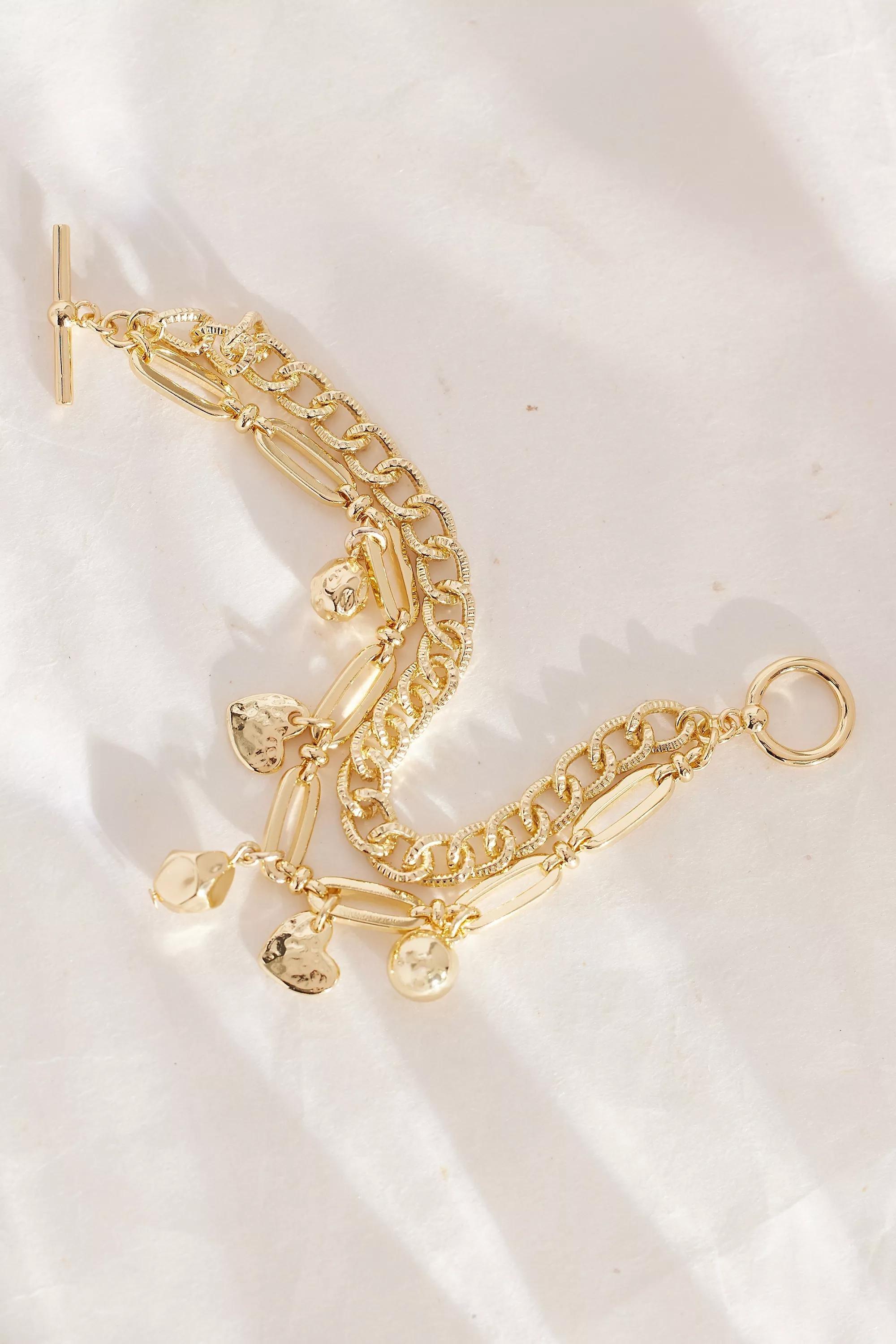 Uk Toggle Charm Bracelet, Gold, A501_0070, large image number 0