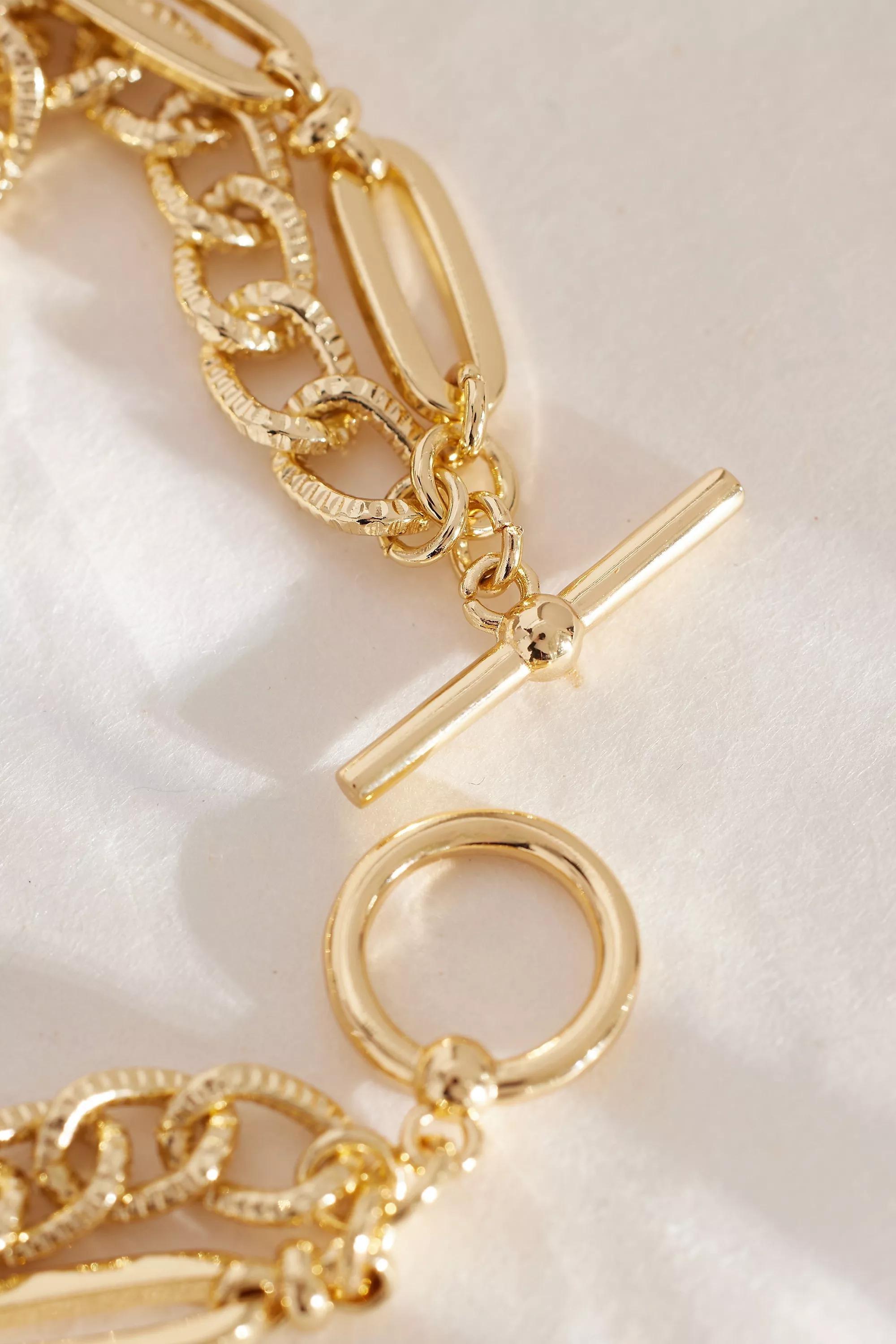 Uk Toggle Charm Bracelet, Gold, A501_0070, large image number 2