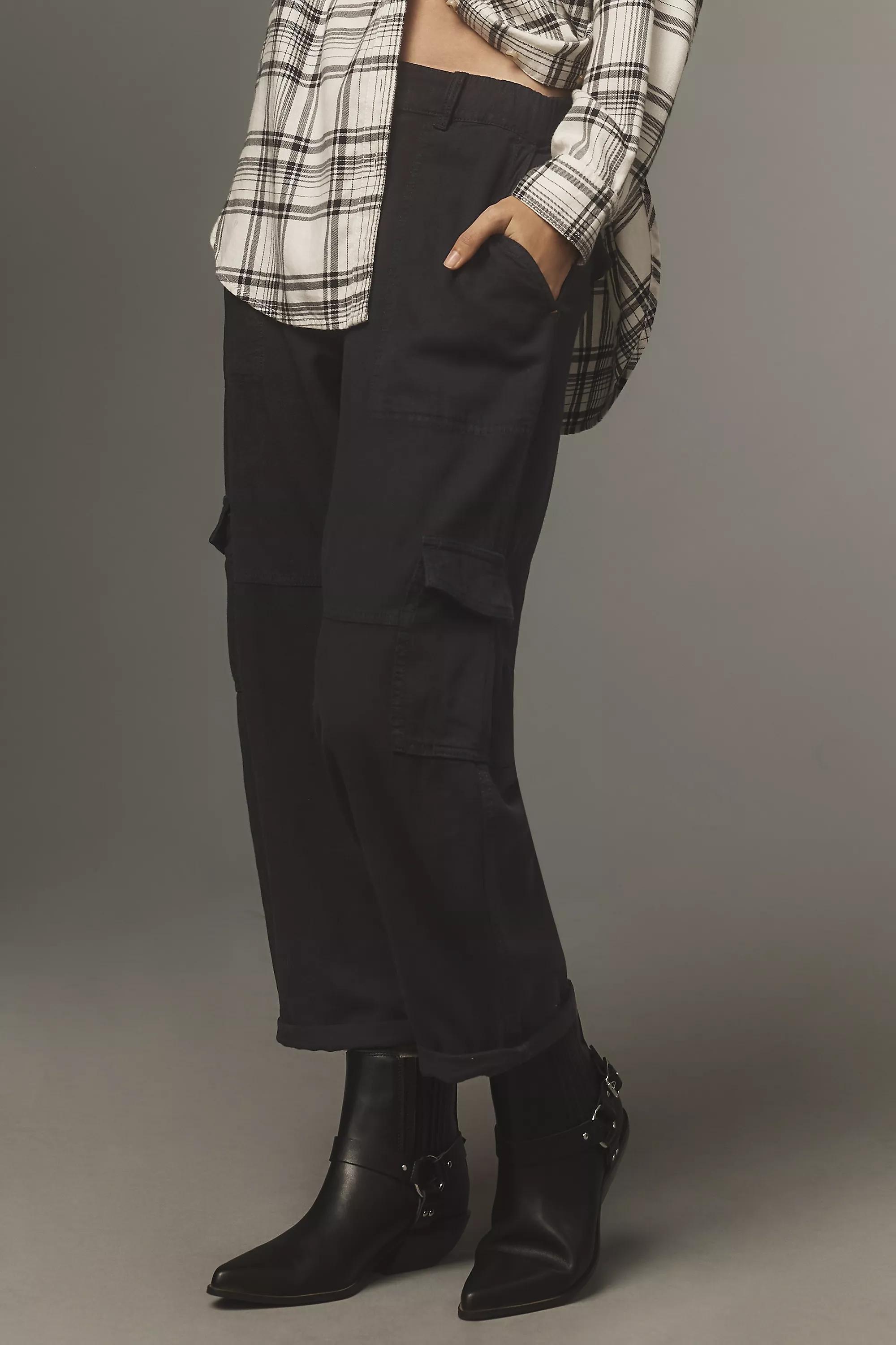 Pilcro Slim Linen Beach Cargo Pants, Black, , large image number 2